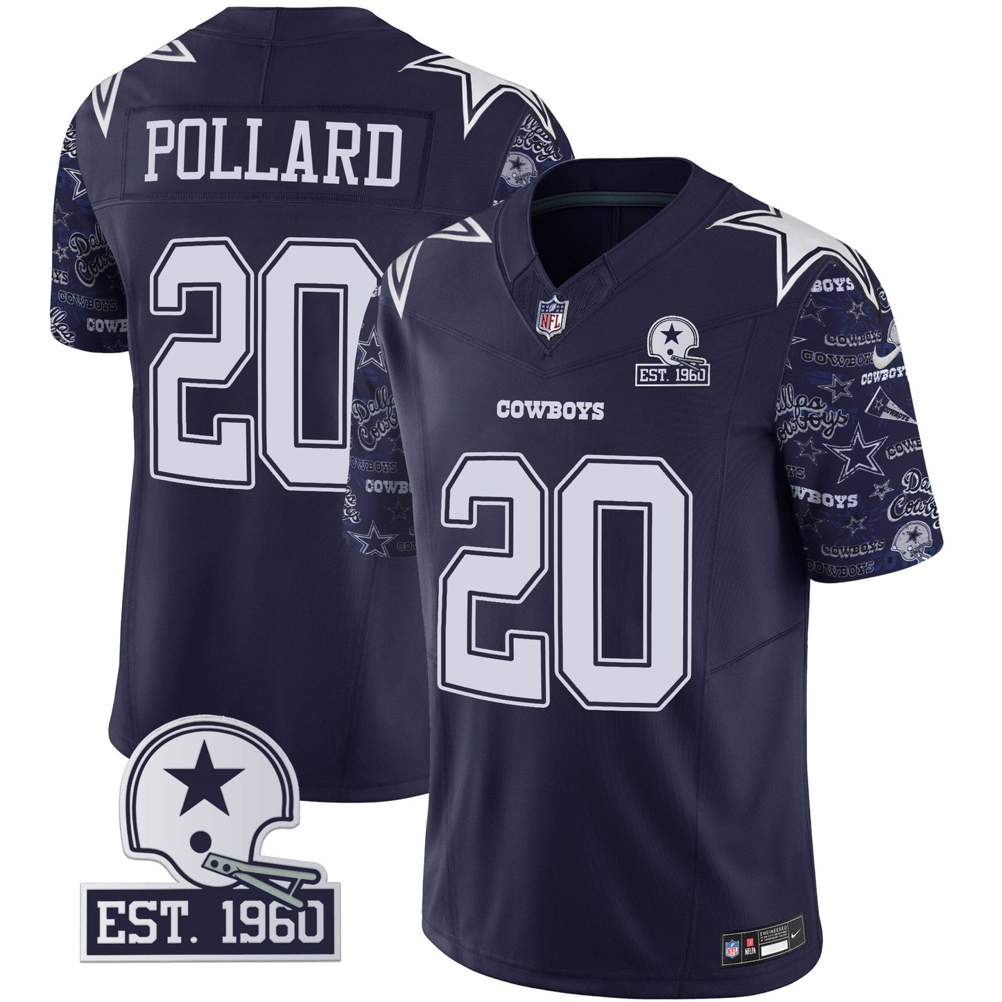 Men's Cowboys Pattern Style Vapor Limited Jersey - All Stitched