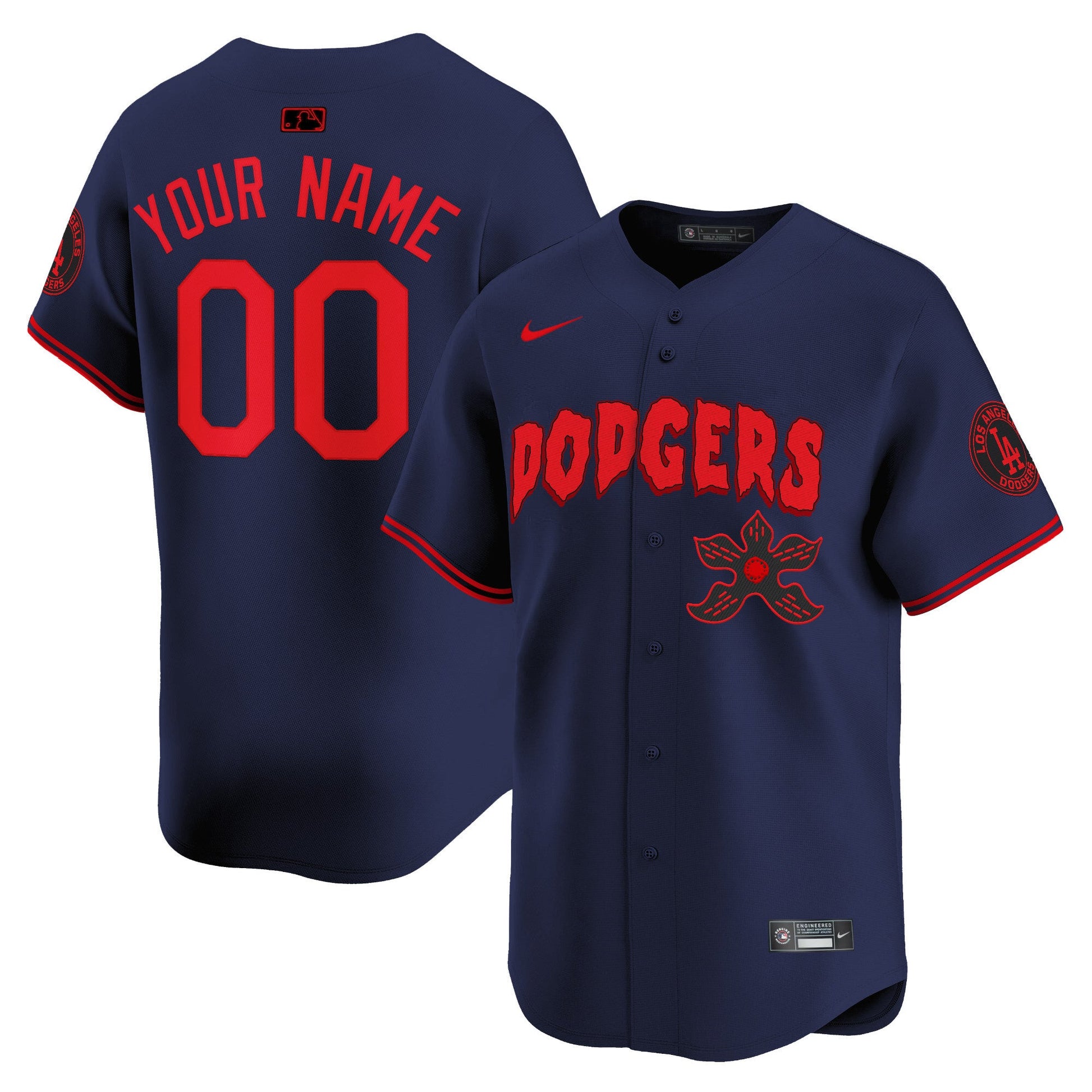 Dodgers Stranger Things Vapor Premier Limited Custom Jersey - All Stitched