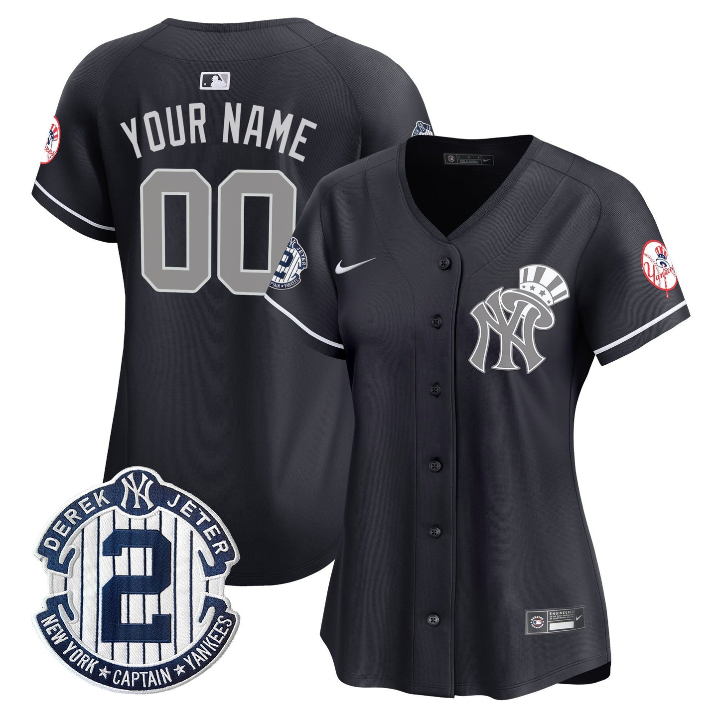New York Yankees Derek Jeter Patch Vapor Premier Limited Custom Jersey V2 - All Stitched
