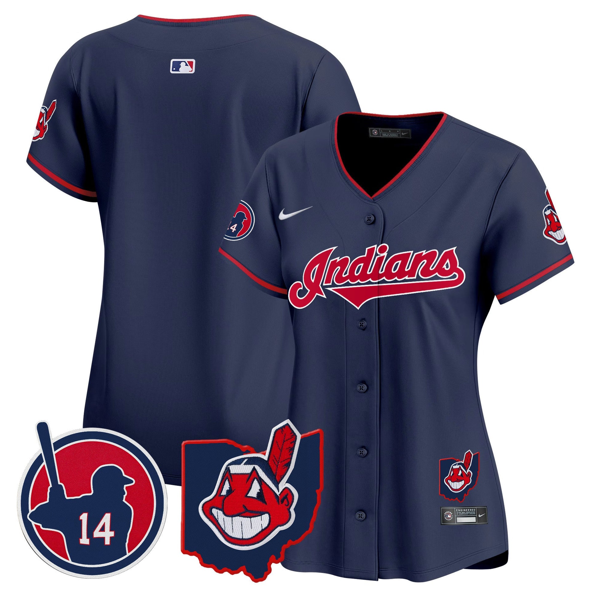 Women's Cleveland Indians Larry Doby Patch Vapor Premier Limited Jersey - All Stitched
