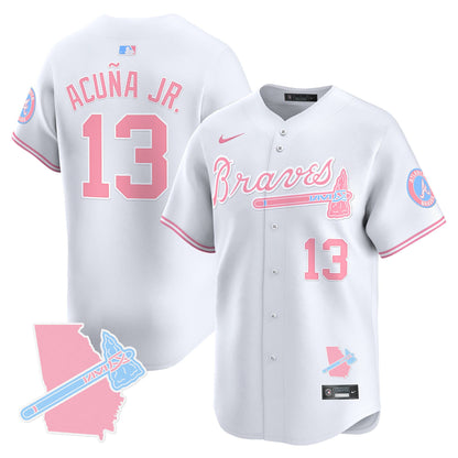Unisex Atlanta Braves Bubblegum Pink Vapor Premier Limited Jersey - All Stitched