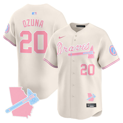 Unisex Atlanta Braves Bubblegum Pink Vapor Premier Limited Jersey - All Stitched