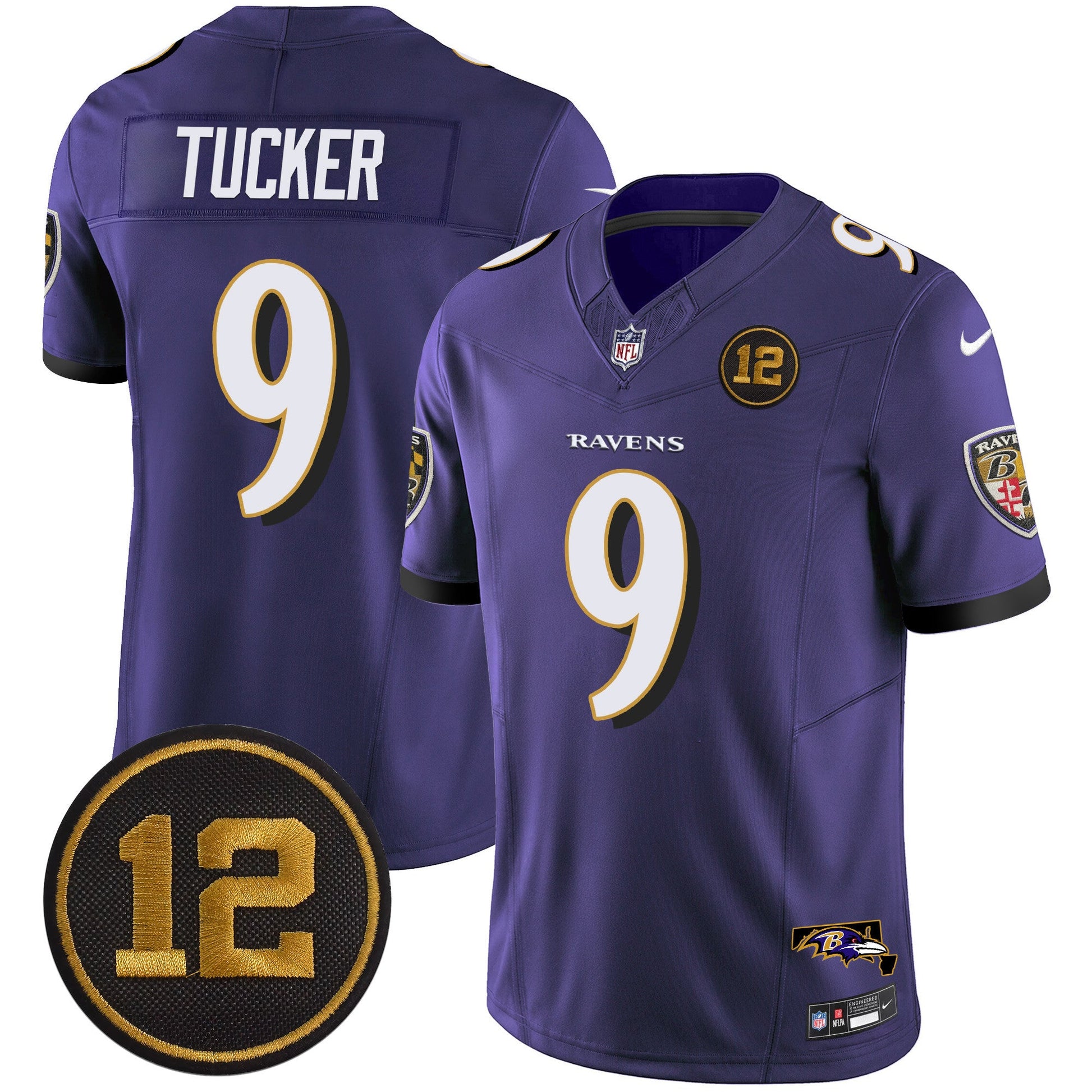 Men's Ravens Jacoby Jones Patch Vapor Limited Jersey - All Stitched