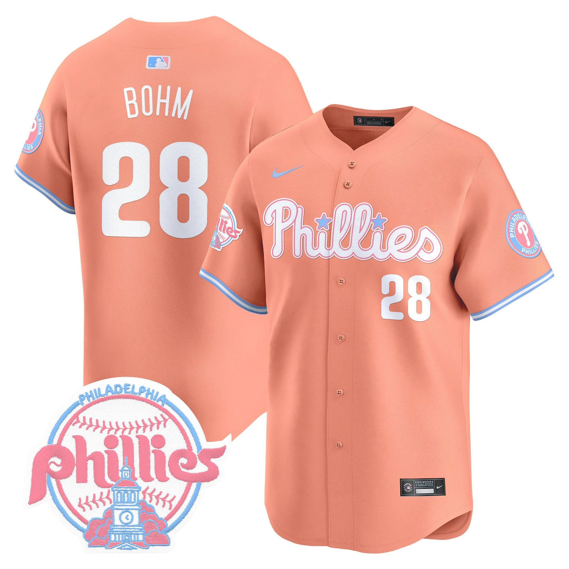Unisex Phillies Bubblegum Pink Vapor Premier Limited Jersey V2 - All Stitched
