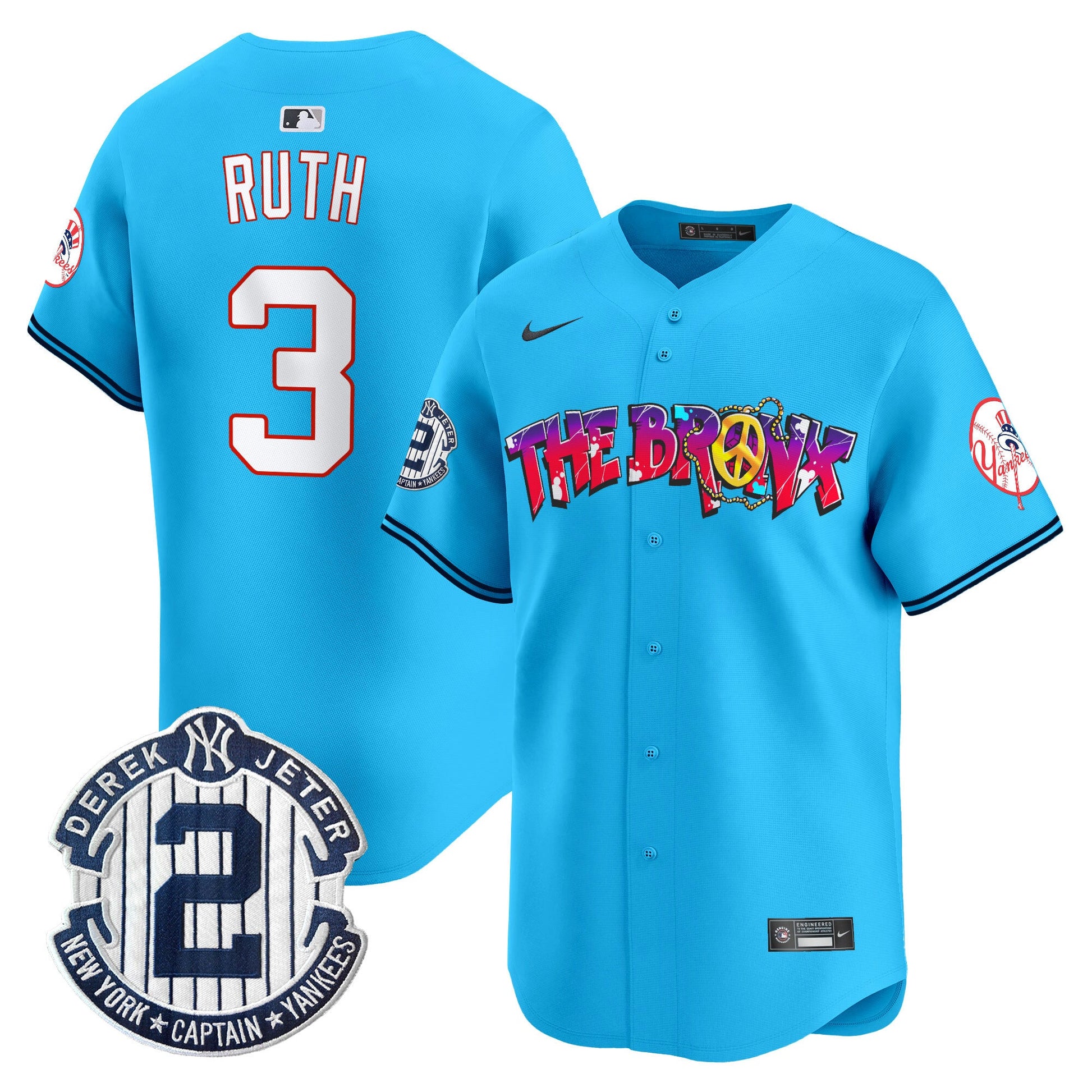 Men's New York Yankees The Bronx Graffiti Vapor Premier Limited Jersey V7 - All Stitched