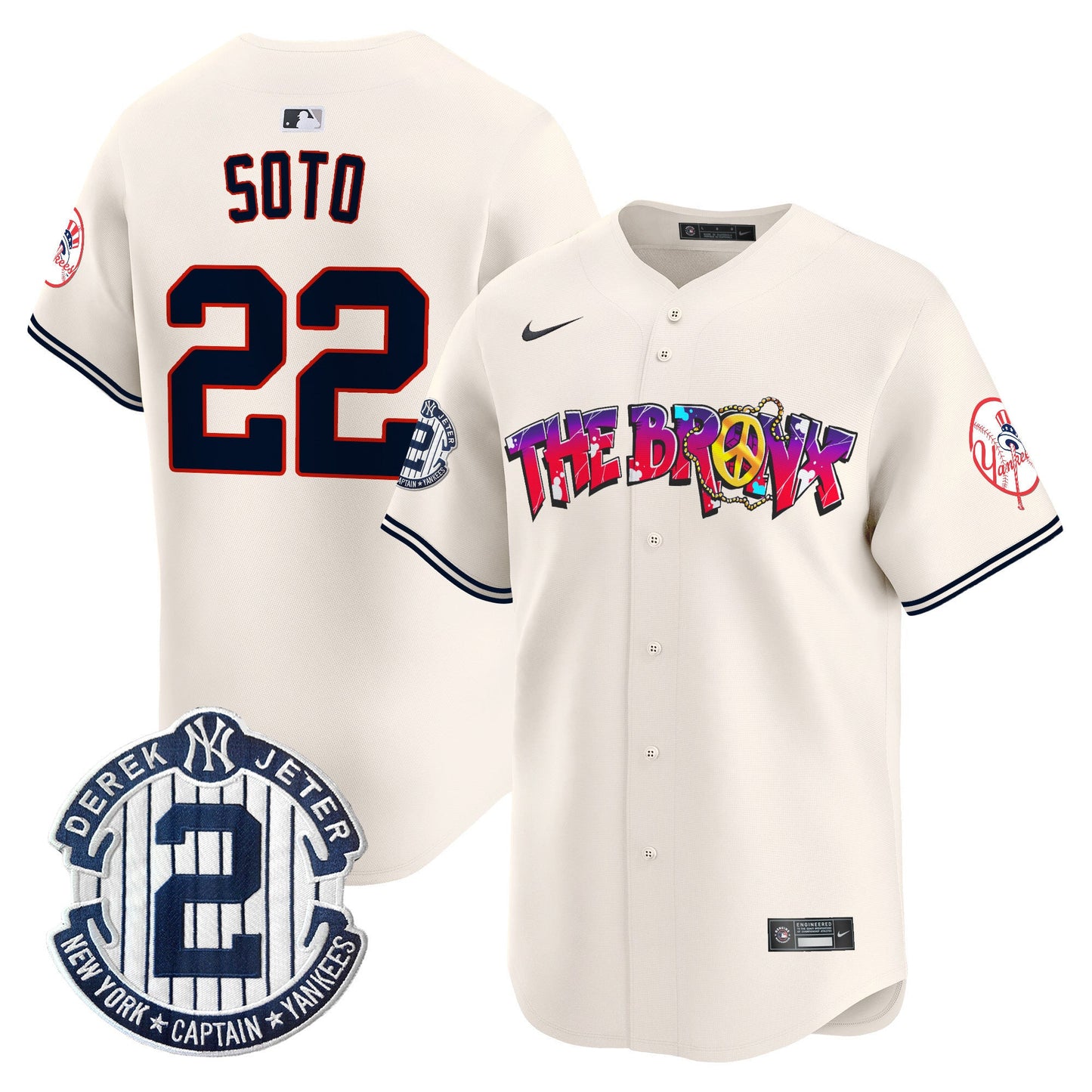 Men's New York Yankees The Bronx Graffiti Vapor Premier Limited Jersey V7 - All Stitched