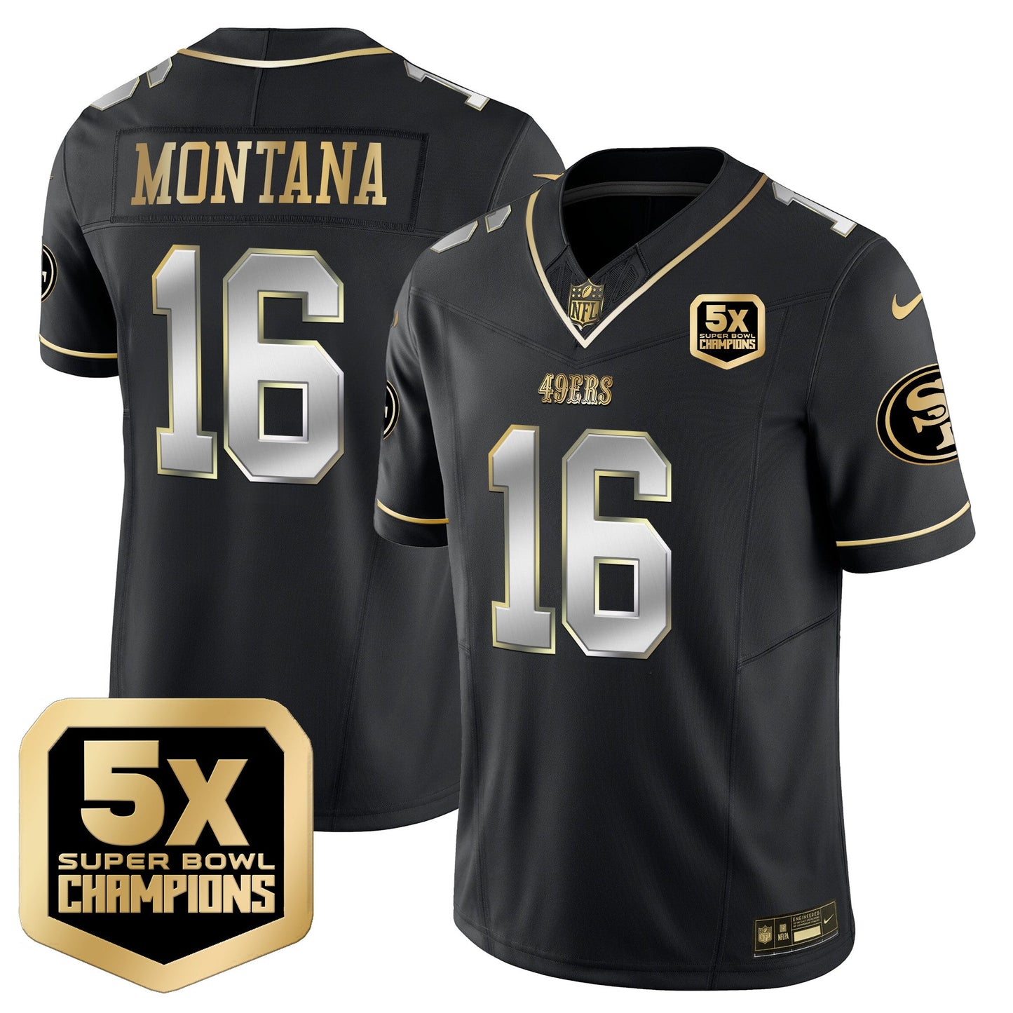 Men's 49ers 5x Super Bowl Champions Vapor Limited Jersey - All Stitched