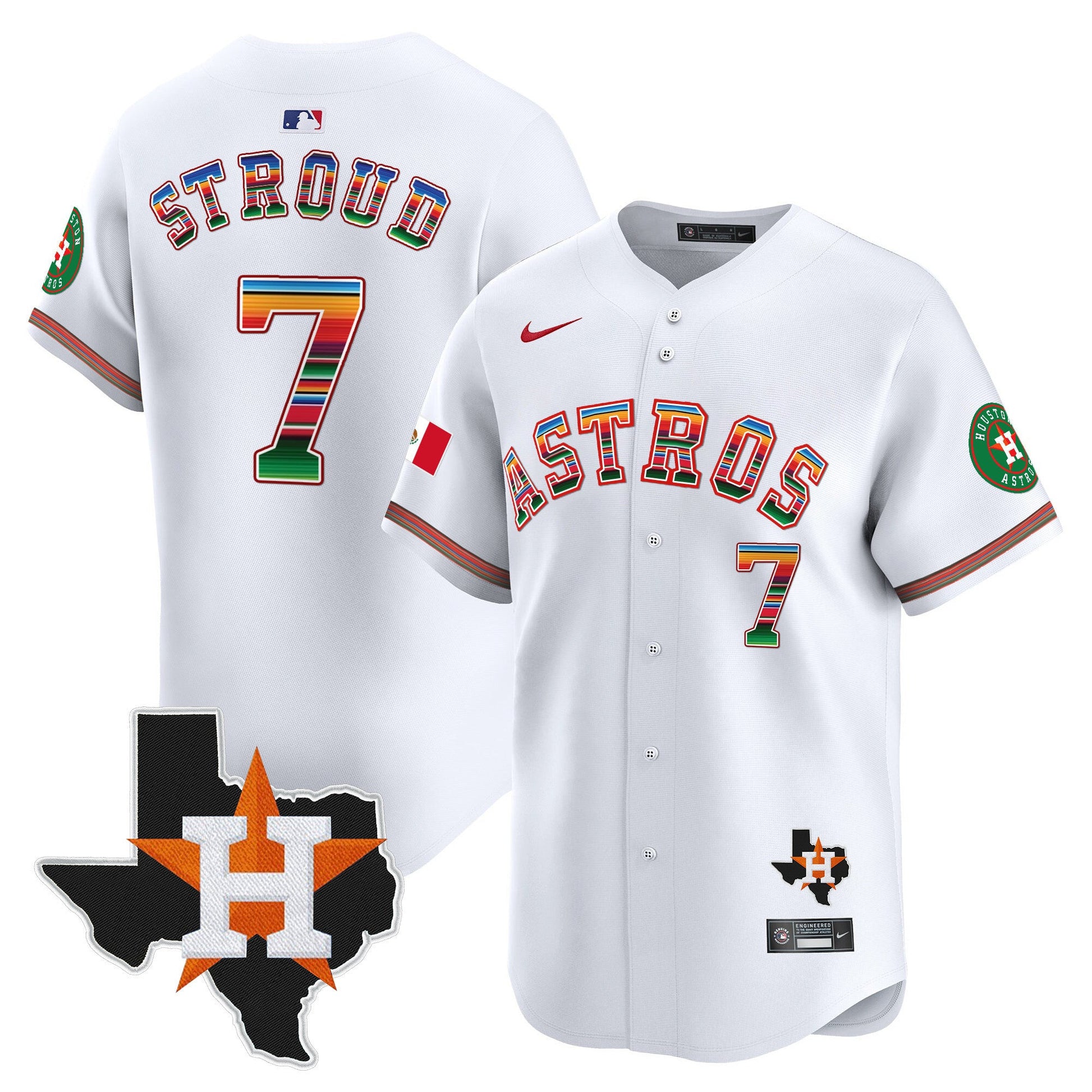 Men's Astros Mexico Texas Patch Vapor Premier Limited Jersey - All Stitched