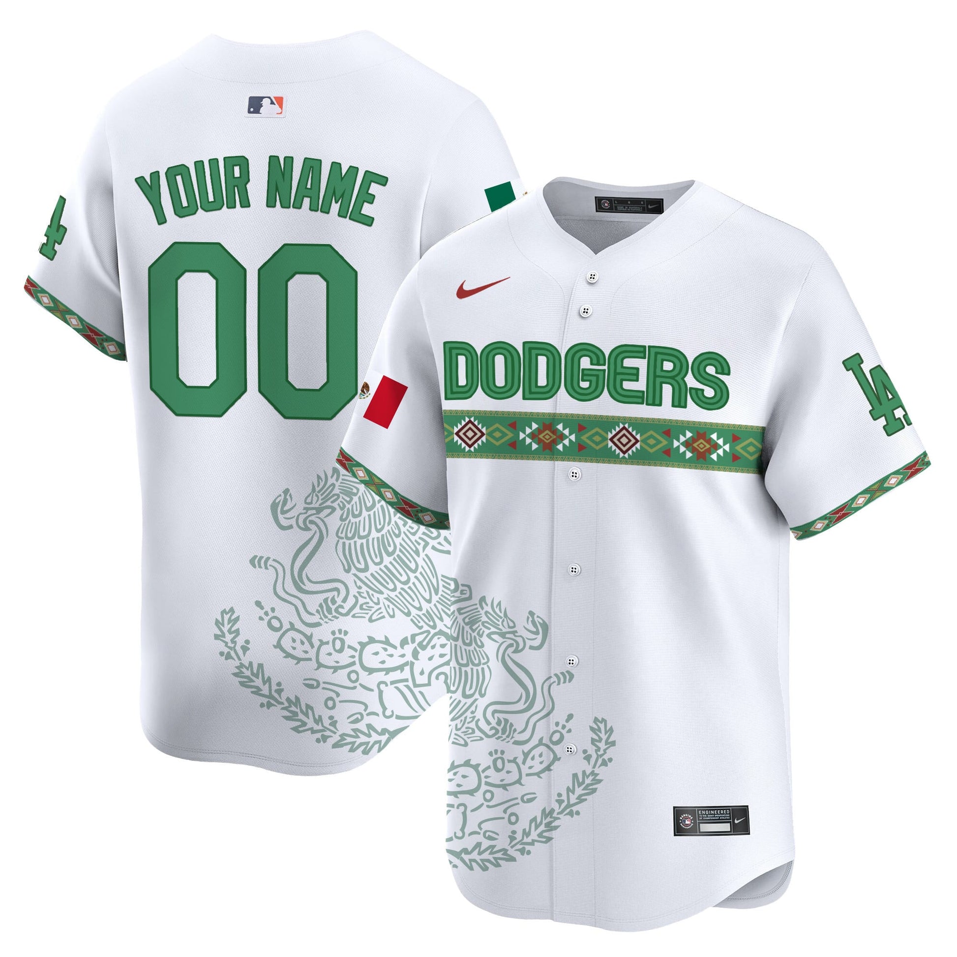 Los Angeles Dodgers Mexico Vapor Premier Limited Custom Jersey V3 - Printed