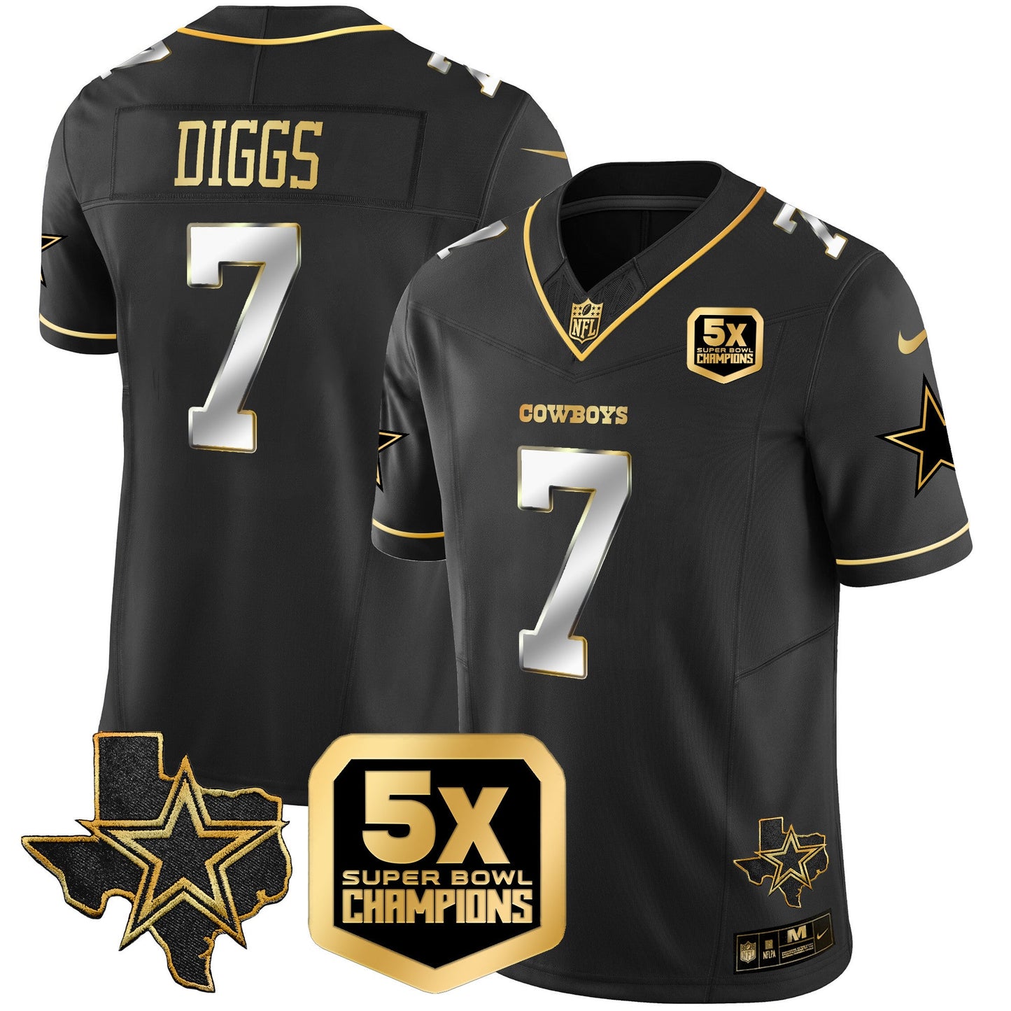 Men's Cowboys 5x Super Bowl Champions Vapor Limited Jersey - All Stitched
