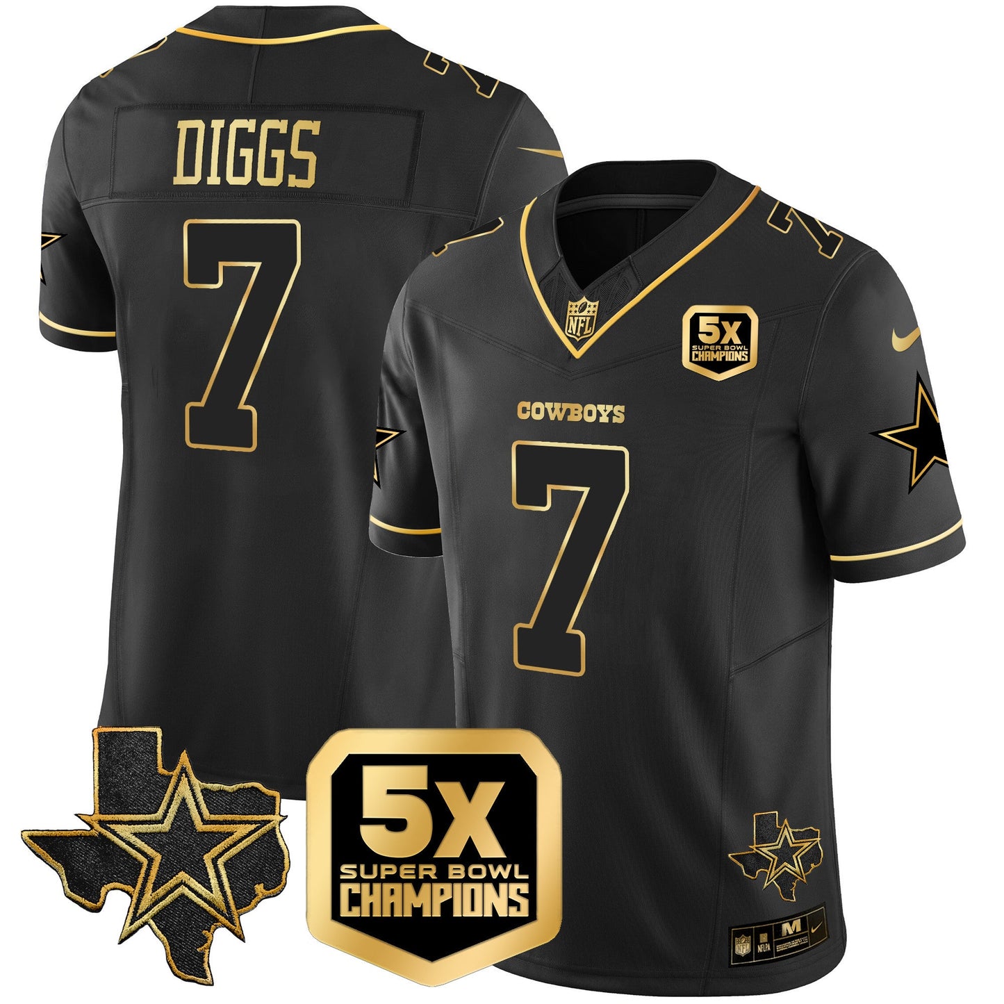 Men's Cowboys 5x Super Bowl Champions Vapor Limited Jersey - All Stitched