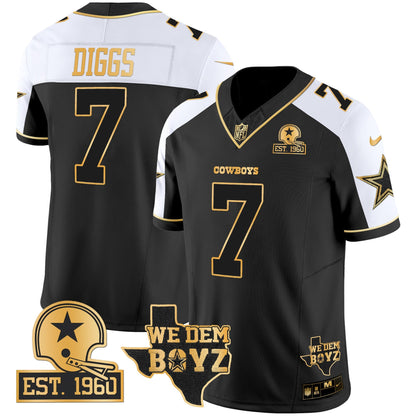 Men's Cowboys Est. 1960 & We Dem Boyz Patch Gold Vapor Limited Jersey V2 - All Stitched