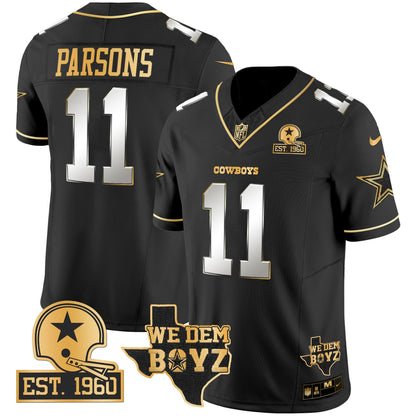 Men's Cowboys Est. 1960 & We Dem Boyz Patch Gold Vapor Limited Jersey V2 - All Stitched