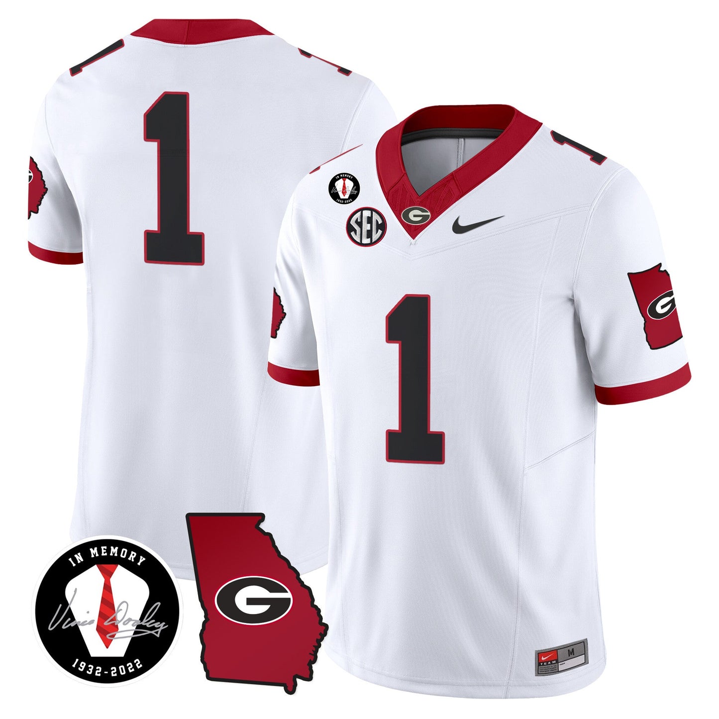 Men's Georgia Bulldogs 2024 Vapor Limited Jersey V3 - Georgia Map - All Stitched