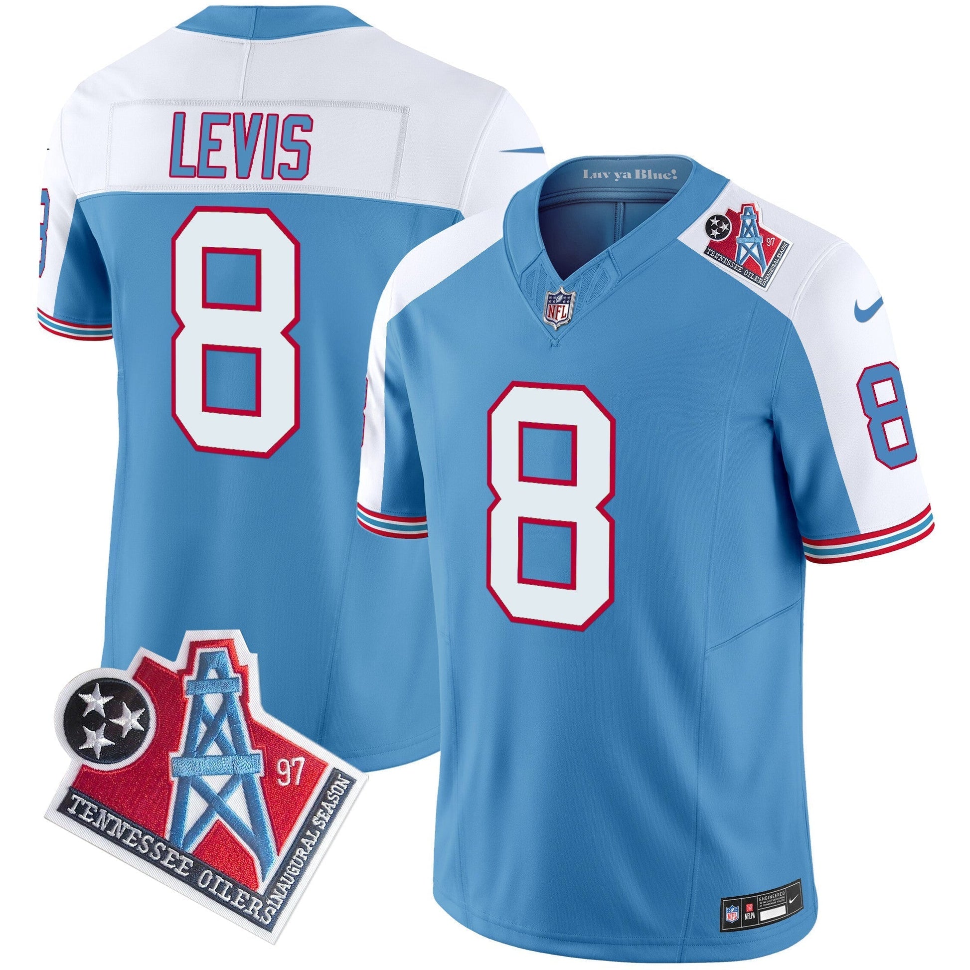 Men's Titans 1997 Throwback Vapor Limited Jersey - All Stitched