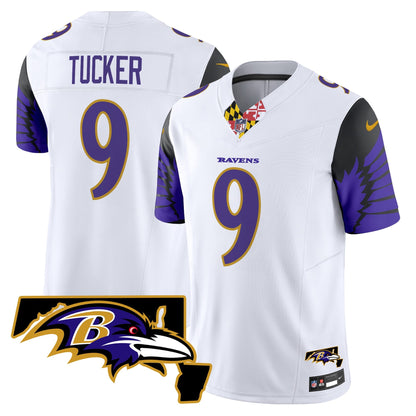 Men's Ravens Maryland Patch Vapor Limited Jersey V2 - All Stitched