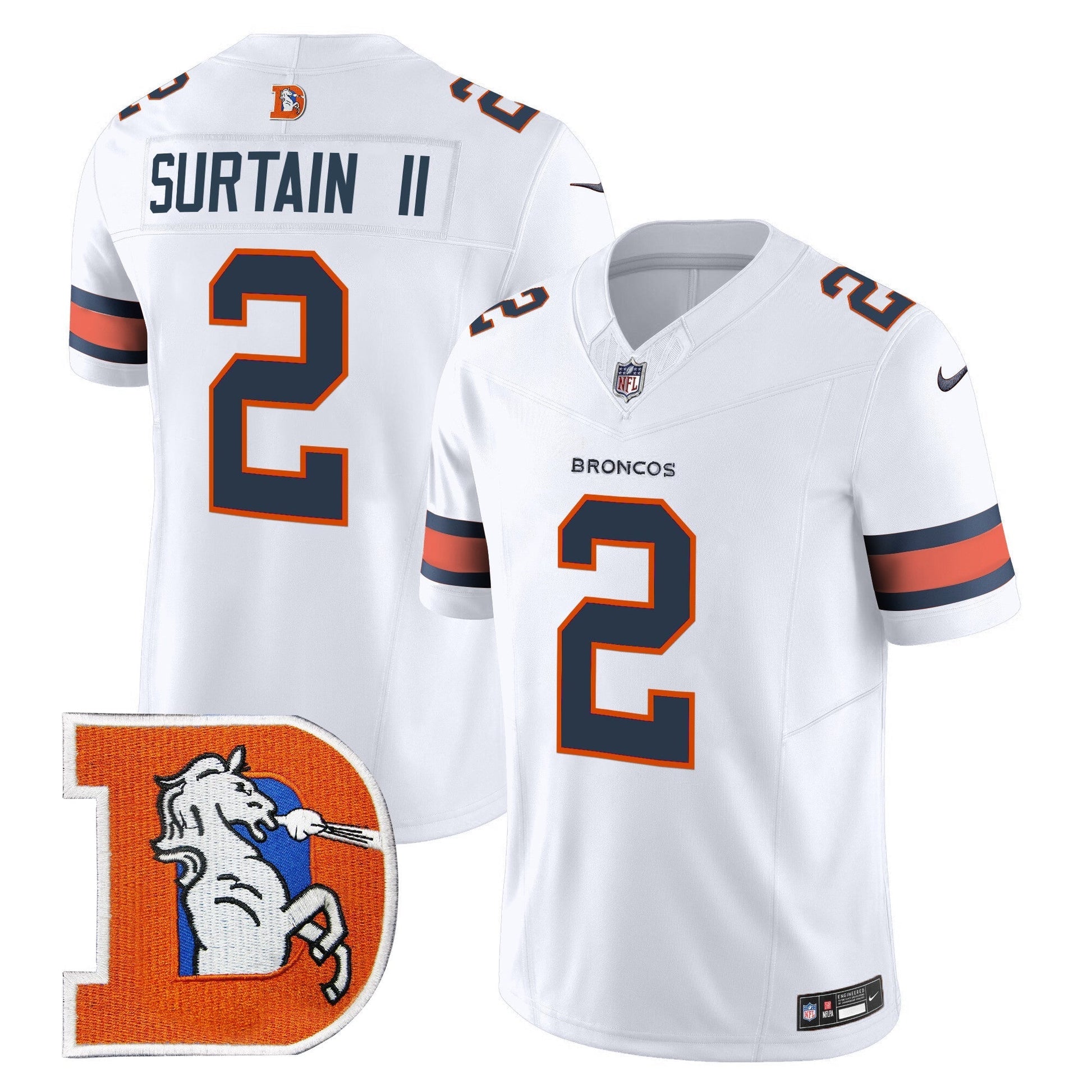 Men's Denver Broncos Throwback Vapor Limited Jersey V2 - All Stitched