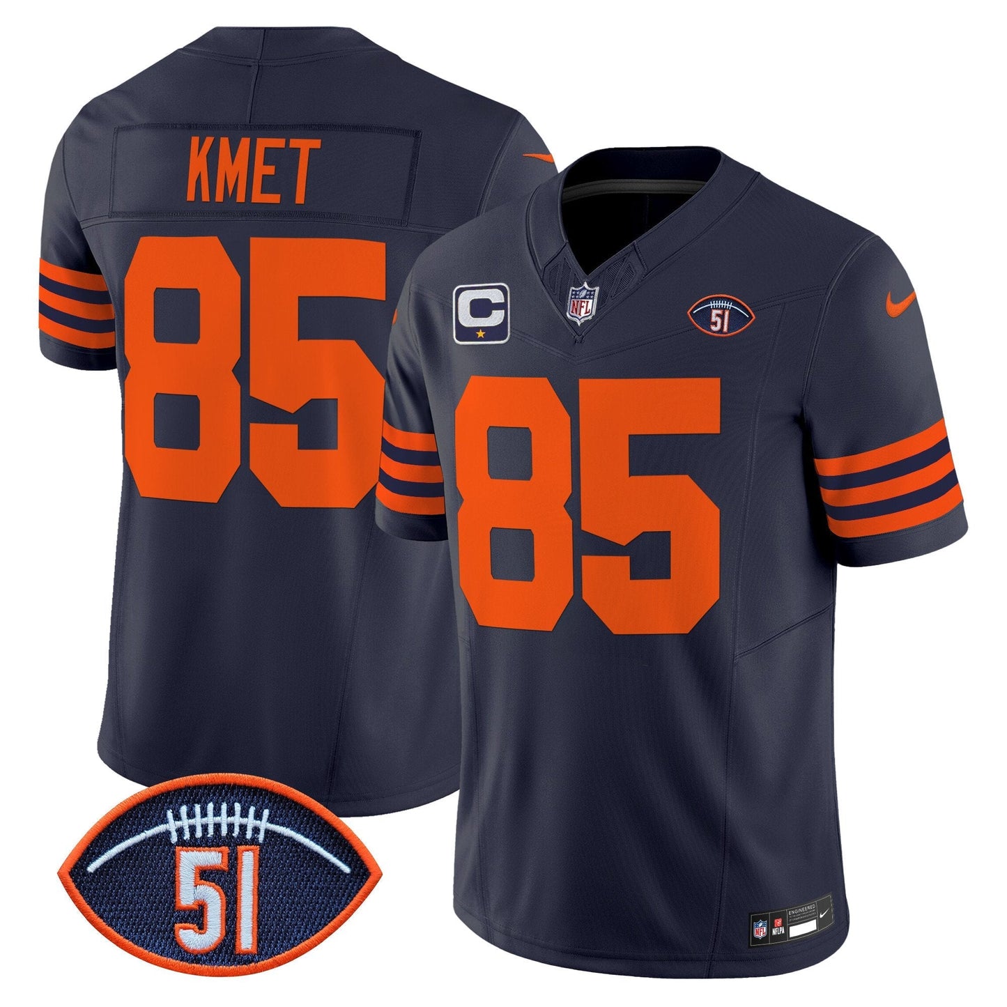Men's Chicago Bears Dick Butkus Patch Throwback Vapor Limited Jersey - All Stitched