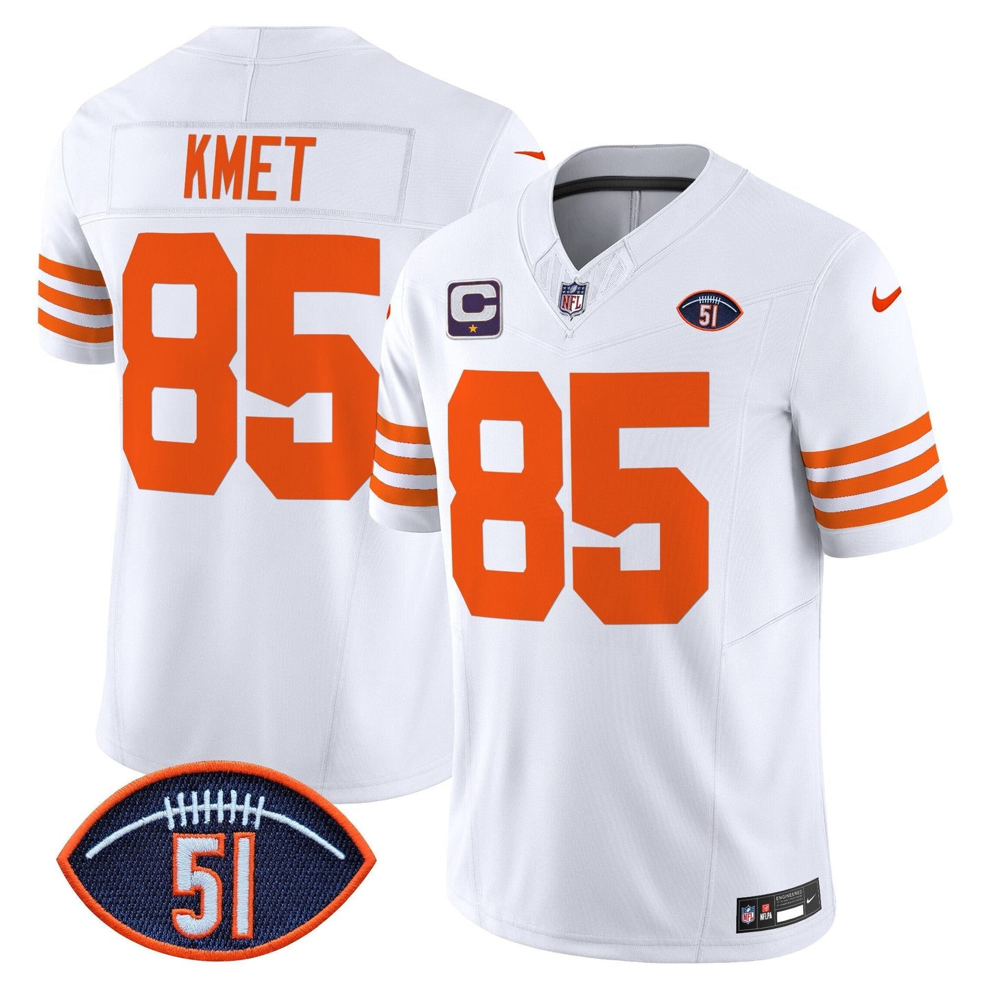 Men's Chicago Bears Dick Butkus Patch Throwback Vapor Limited Jersey - All Stitched