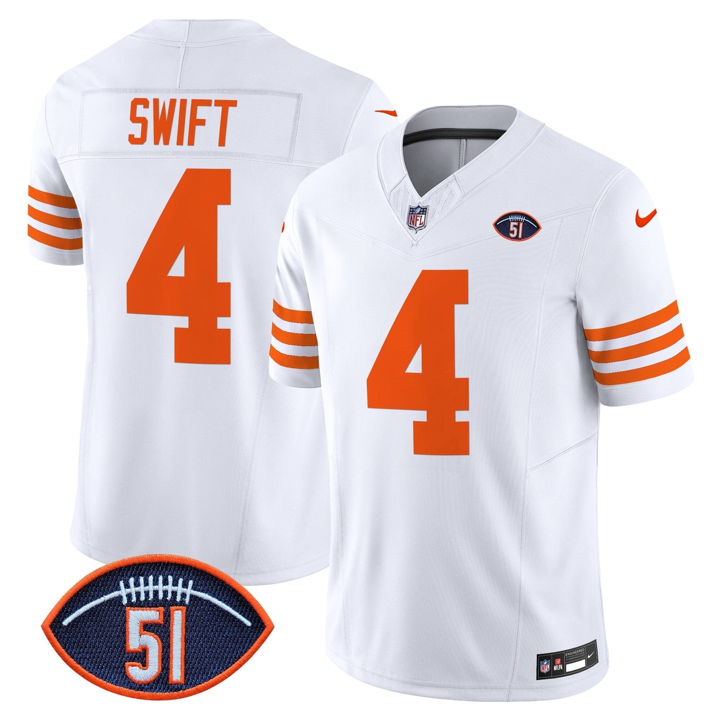 CHI Dick Butkus Patch Throwback Vapor Limited Jersey - All Stitched