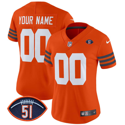 Chicago Bears Dick Butkus Patch Throwback Vapor Limited Custom Jersey - All Stitched