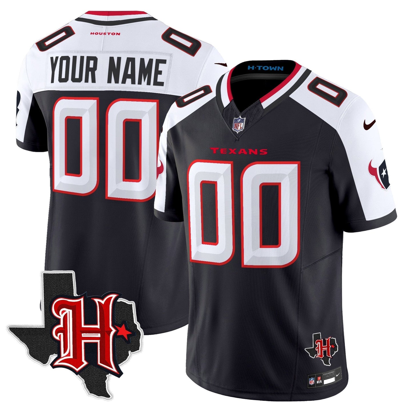 HOU 2024 Texas Patch Vapor Limited Custom Jersey V5 - All Stitched