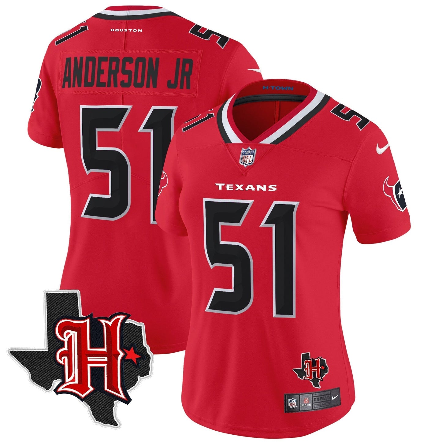 Women's HOU 2024 Texas Patch Vapor Limited Jersey V5 - All Stitched