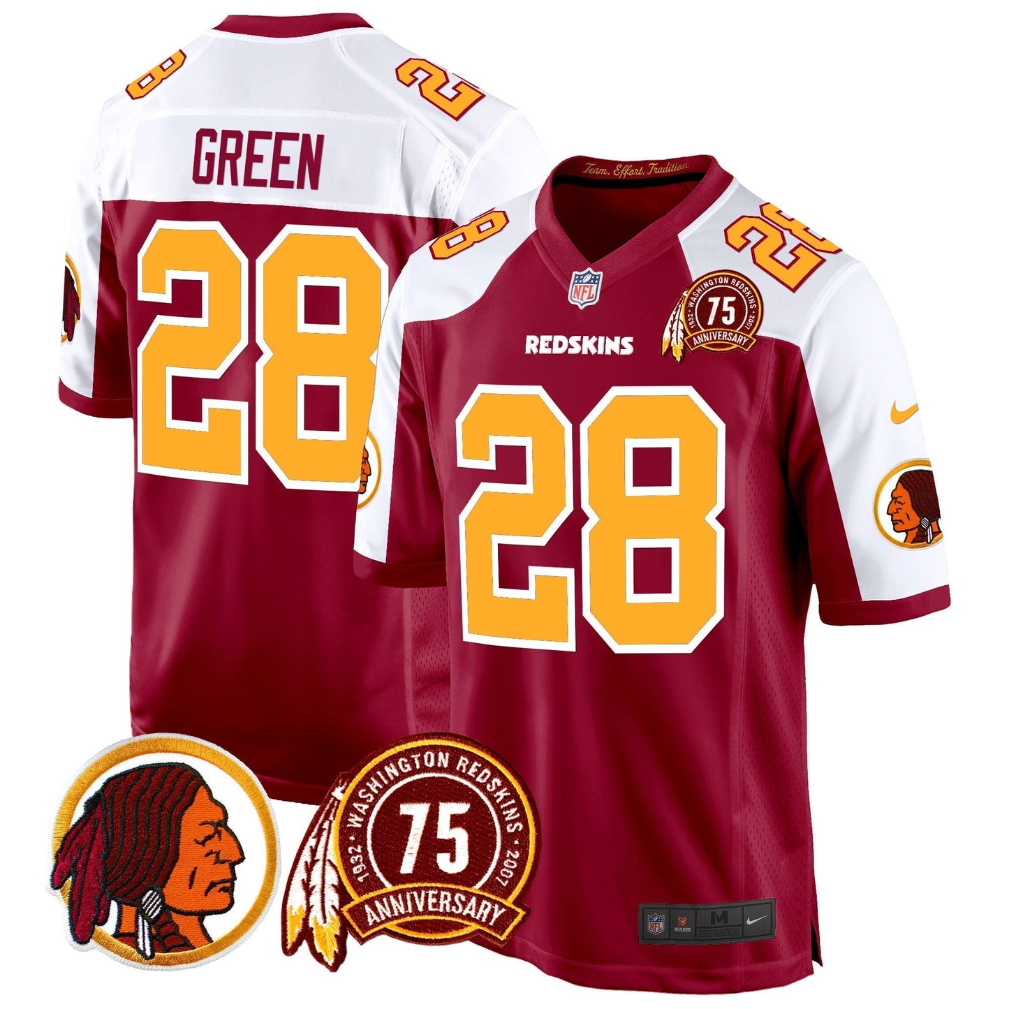 WR 75th Patch Throwback Game Jersey - All Stitched
