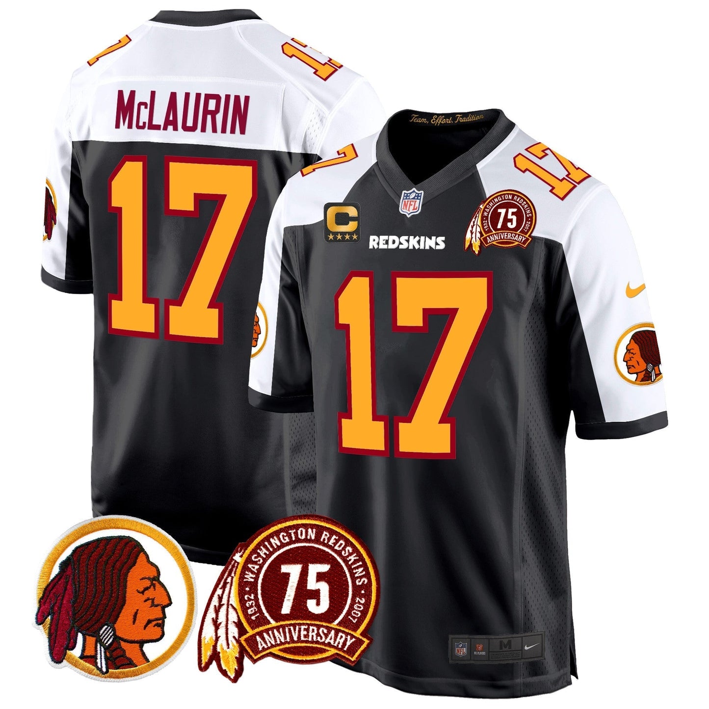 WR 75th Patch Throwback Game Jersey - All Stitched