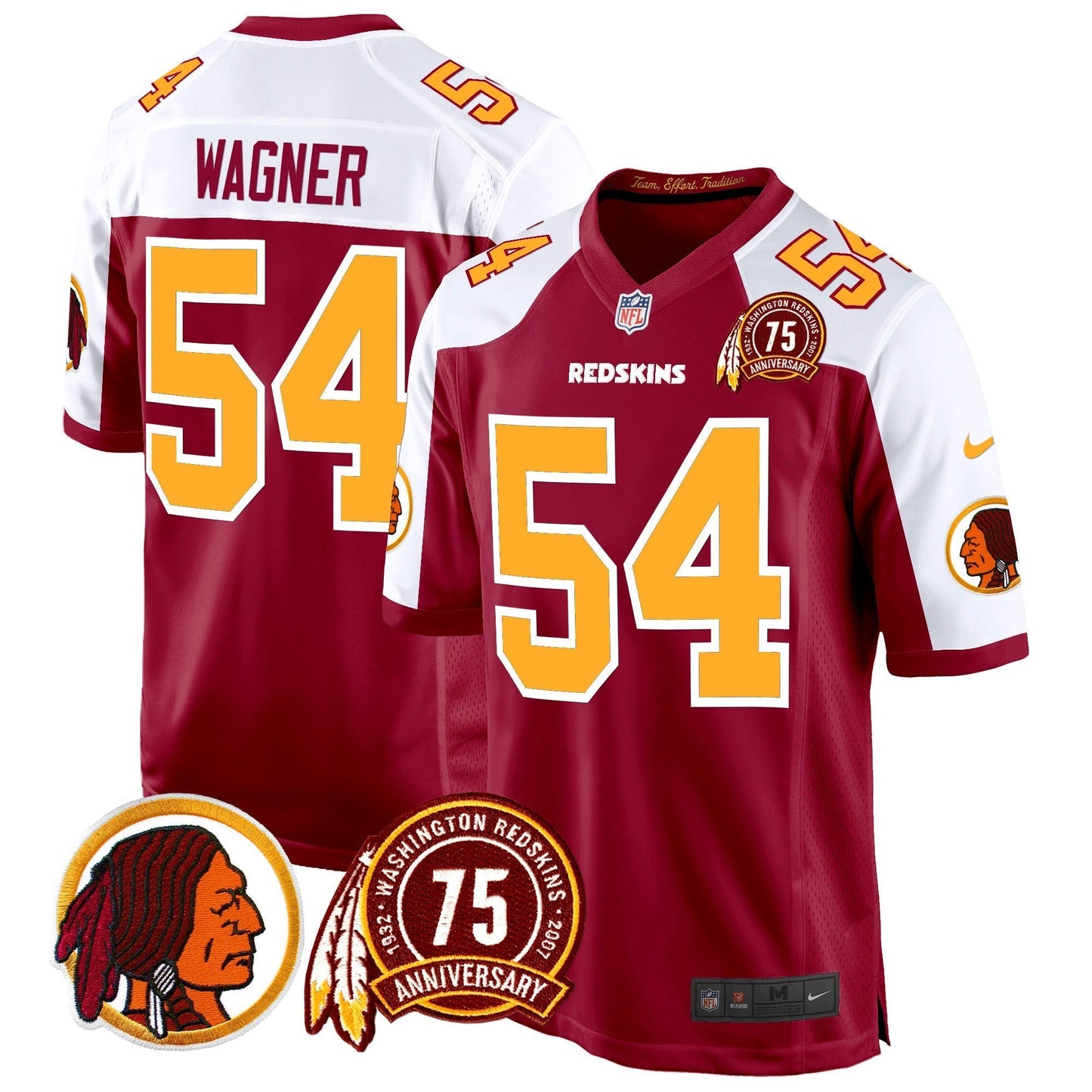 WR 75th Patch Throwback Game Jersey - All Stitched