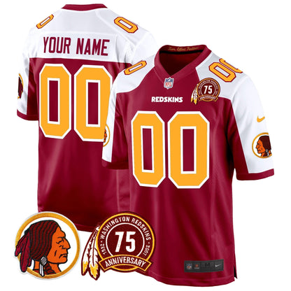 WR 75th Patch Throwback Game Custom Jersey - All Stitched