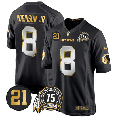 WR 75th & Sean Taylor Patch Gold Game Jersey - All Stitched
