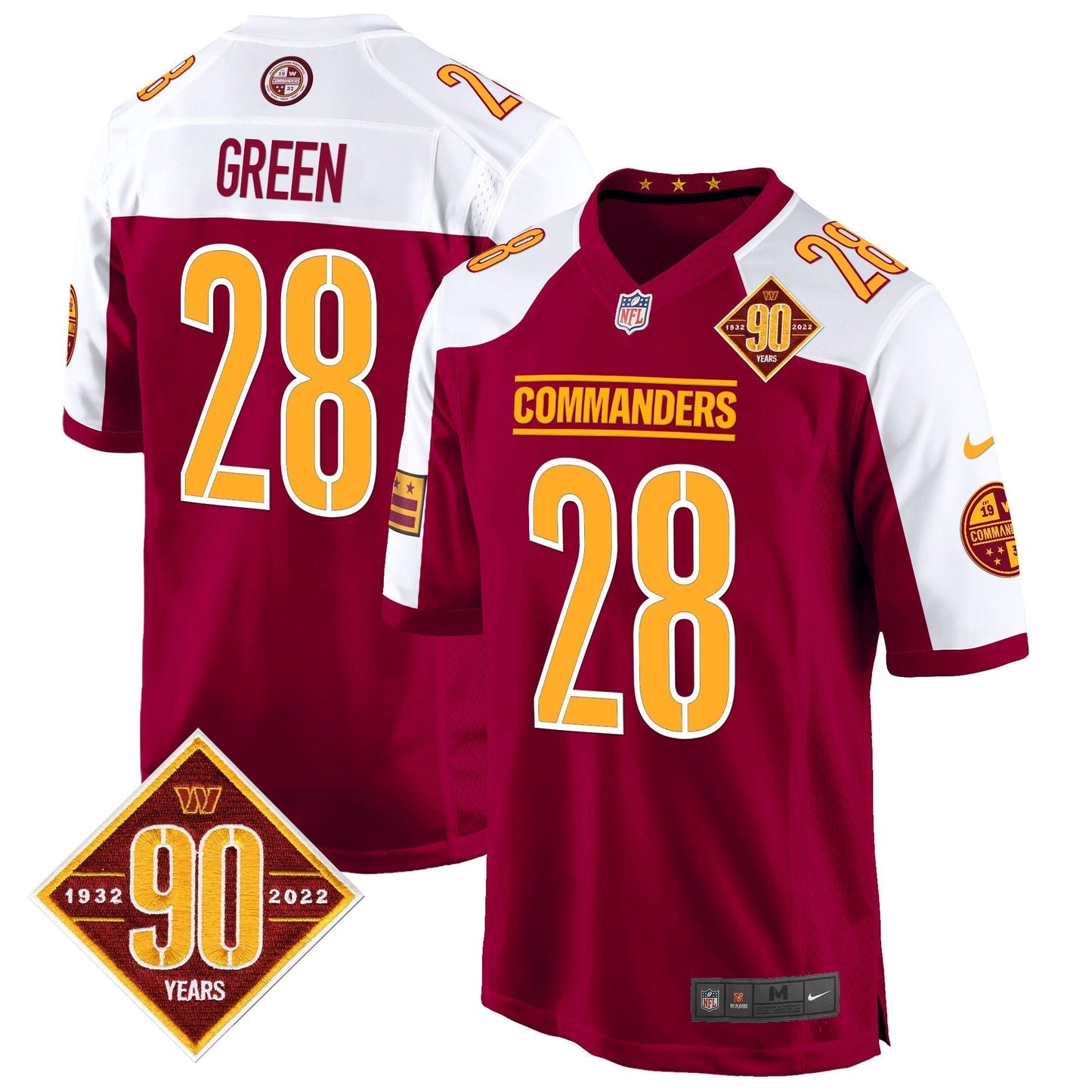 WAS 90th Anniversary Patch Game Jersey - All Stitched