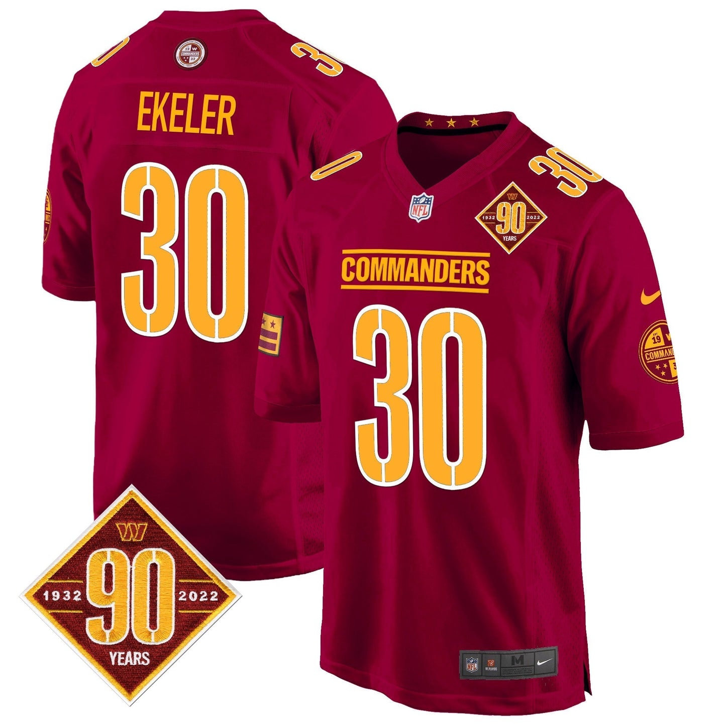 WAS 90th Anniversary Patch Game Jersey - All Stitched