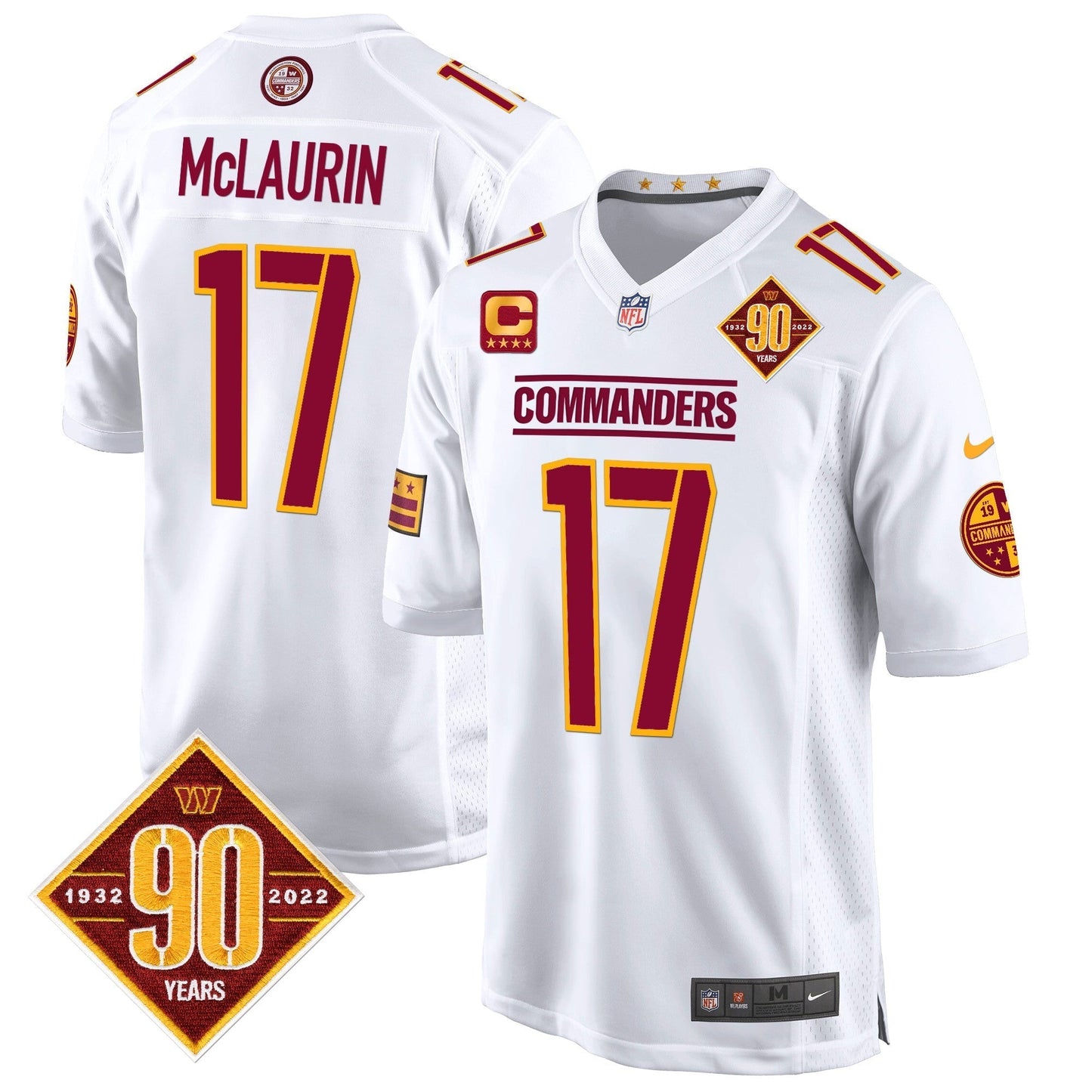 WAS 90th Anniversary Patch Game Jersey - All Stitched