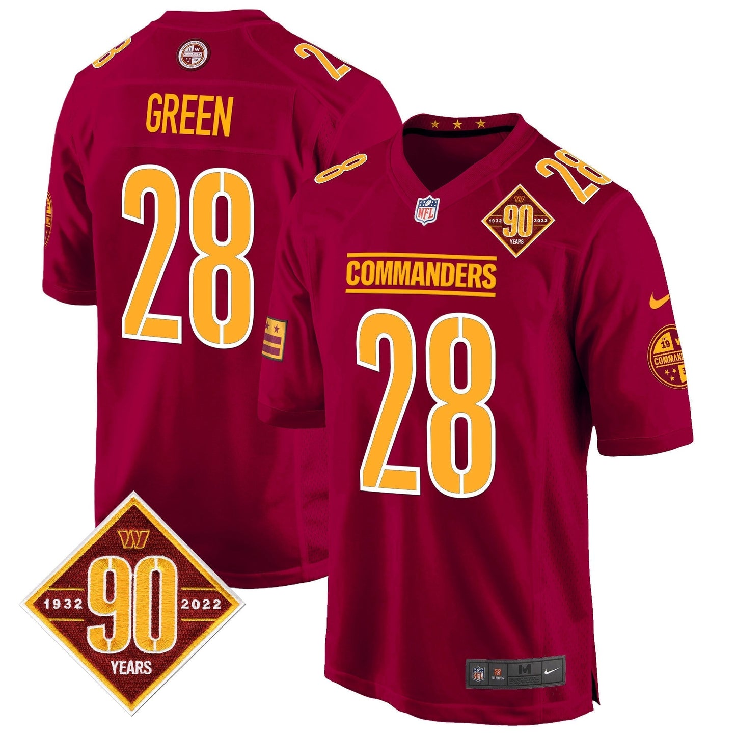 WAS 90th Anniversary Patch Game Jersey - All Stitched