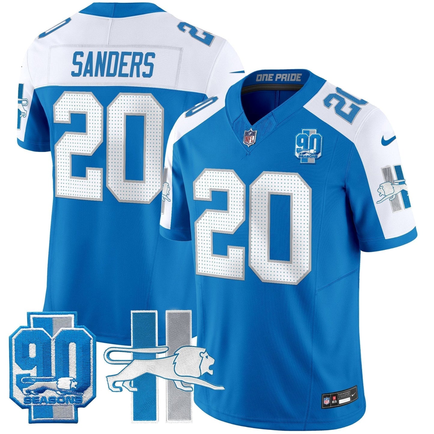 Detroit Lion 1946 Throwback Vapor Limited Jersey - All Stitched