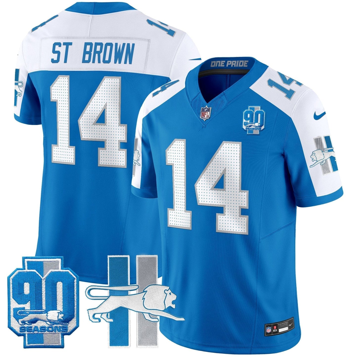 Detroit Lion 1946 Throwback Vapor Limited Jersey - All Stitched