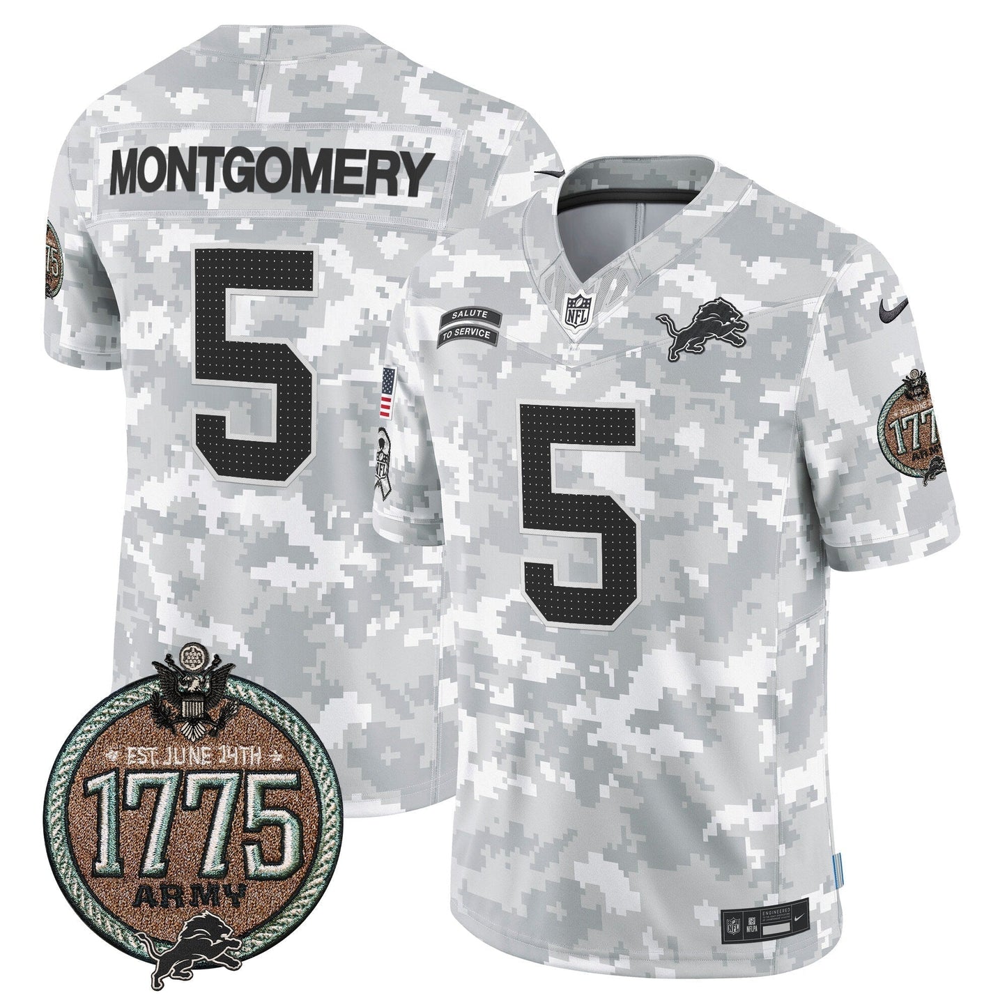 DET 2024 Salute to Service Establishment Year Patch Vapor Limited Jersey - All Stitched