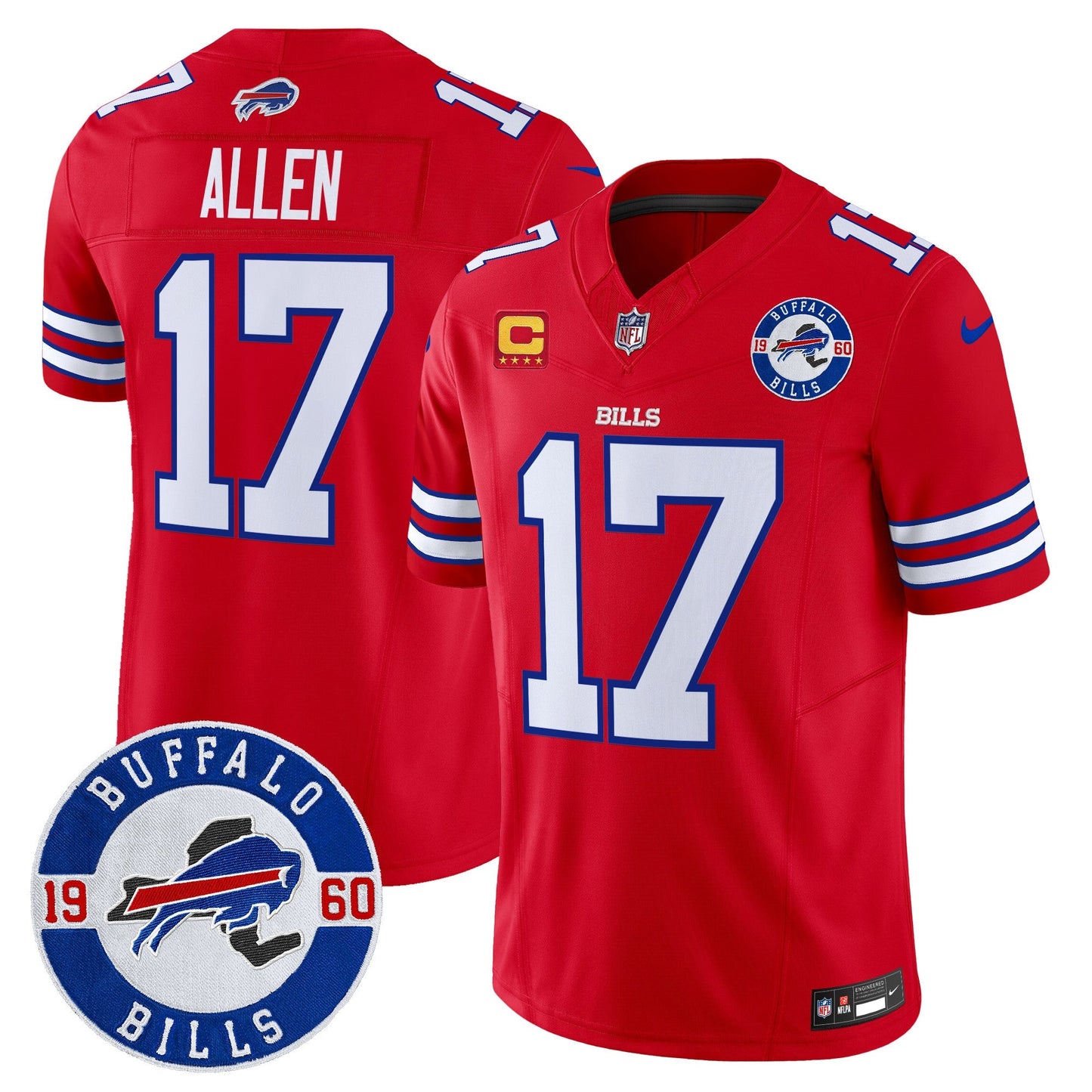 Men's Buffalo Bills 2024 Vapor Limited Jersey - Est. 1960 Patch - All Stitched