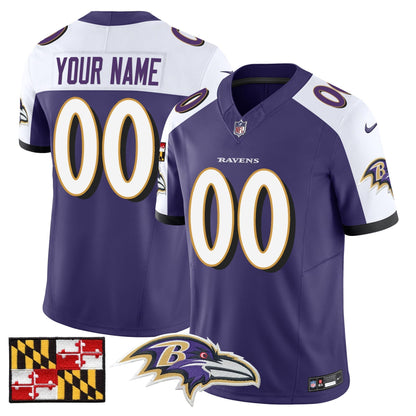 BAL 2024 Maryland Flag Vapor Limited Custom Jersey - All Stitched