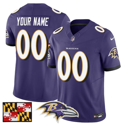BAL 2024 Maryland Flag Vapor Limited Custom Jersey - All Stitched