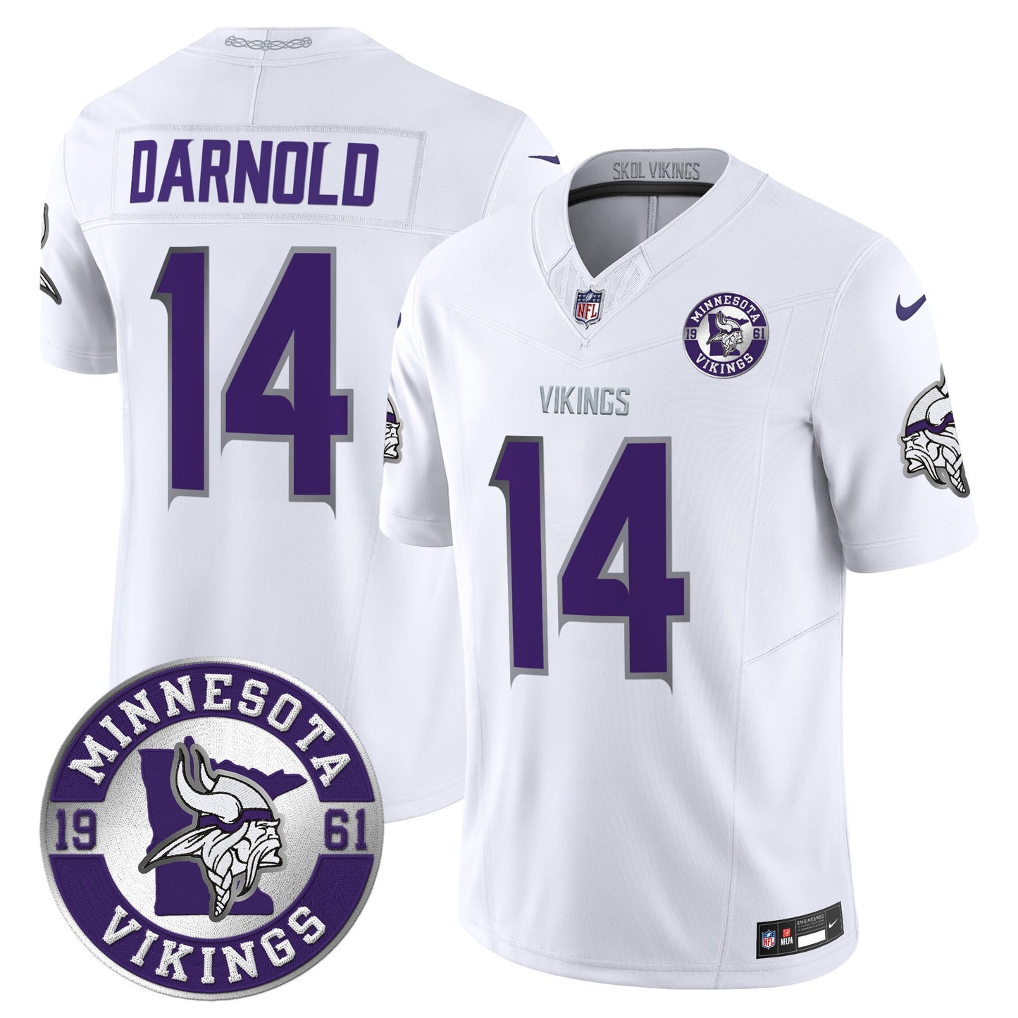 Men's Minnesota Vikings 2024 Vapor Limited Jersey - Est. 1961 Patch - All Stitched
