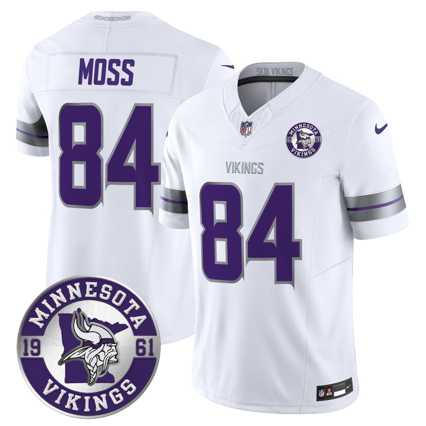 Men's Minnesota Vikings 2024 Vapor Limited Jersey - Est. 1961 Patch - All Stitched