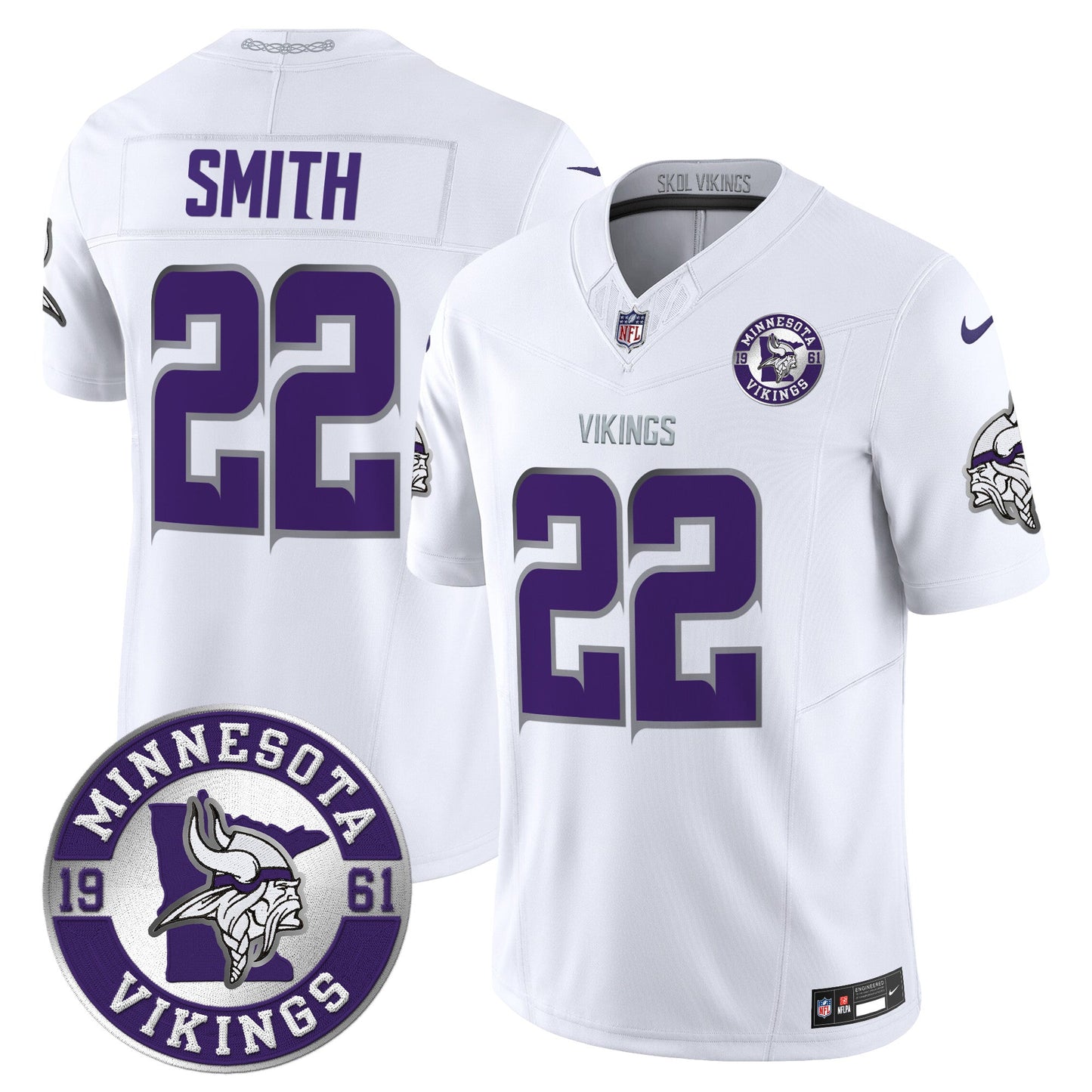 Men's Minnesota Vikings 2024 Vapor Limited Jersey - Est. 1961 Patch - All Stitched