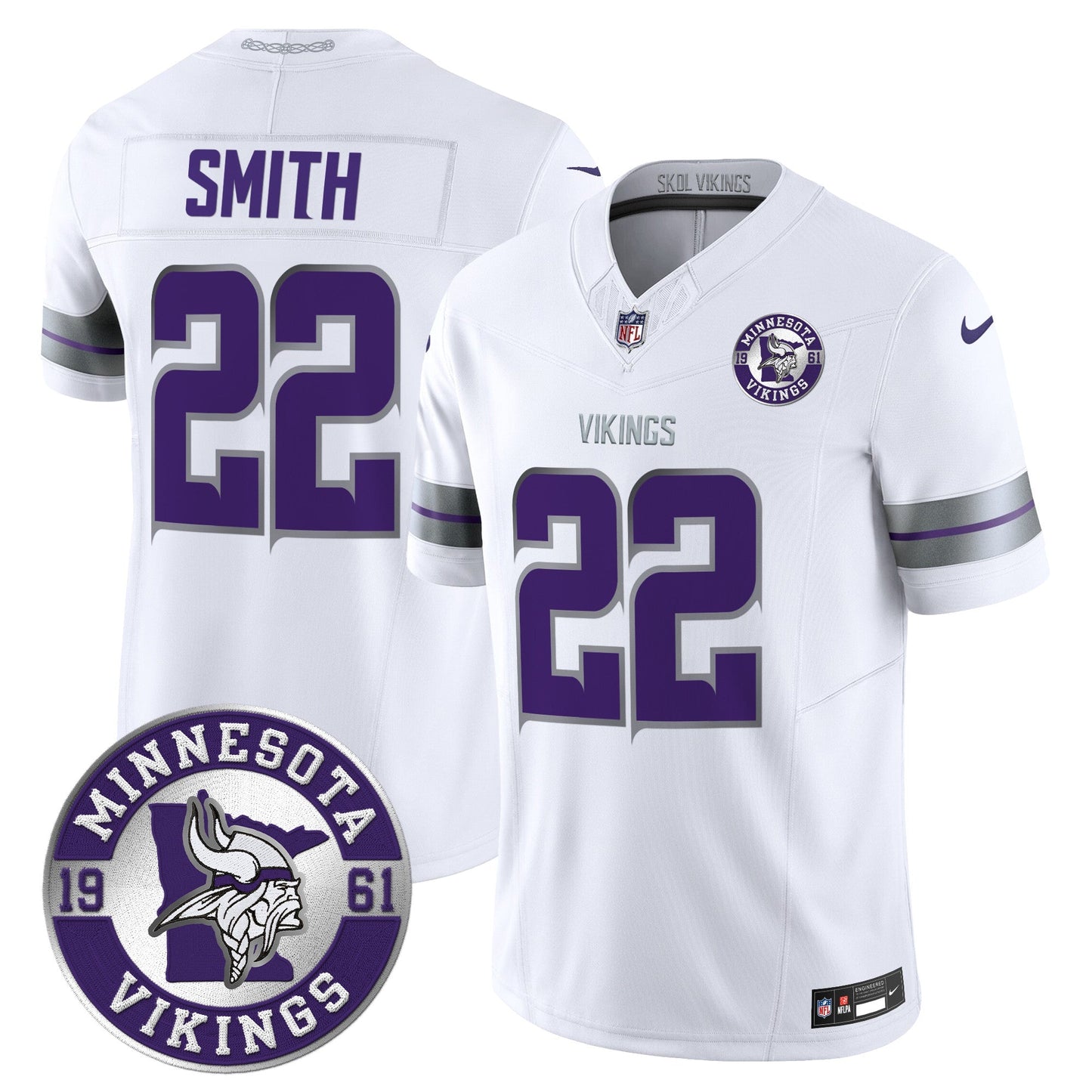 Men's Minnesota Vikings 2024 Vapor Limited Jersey - Est. 1961 Patch - All Stitched