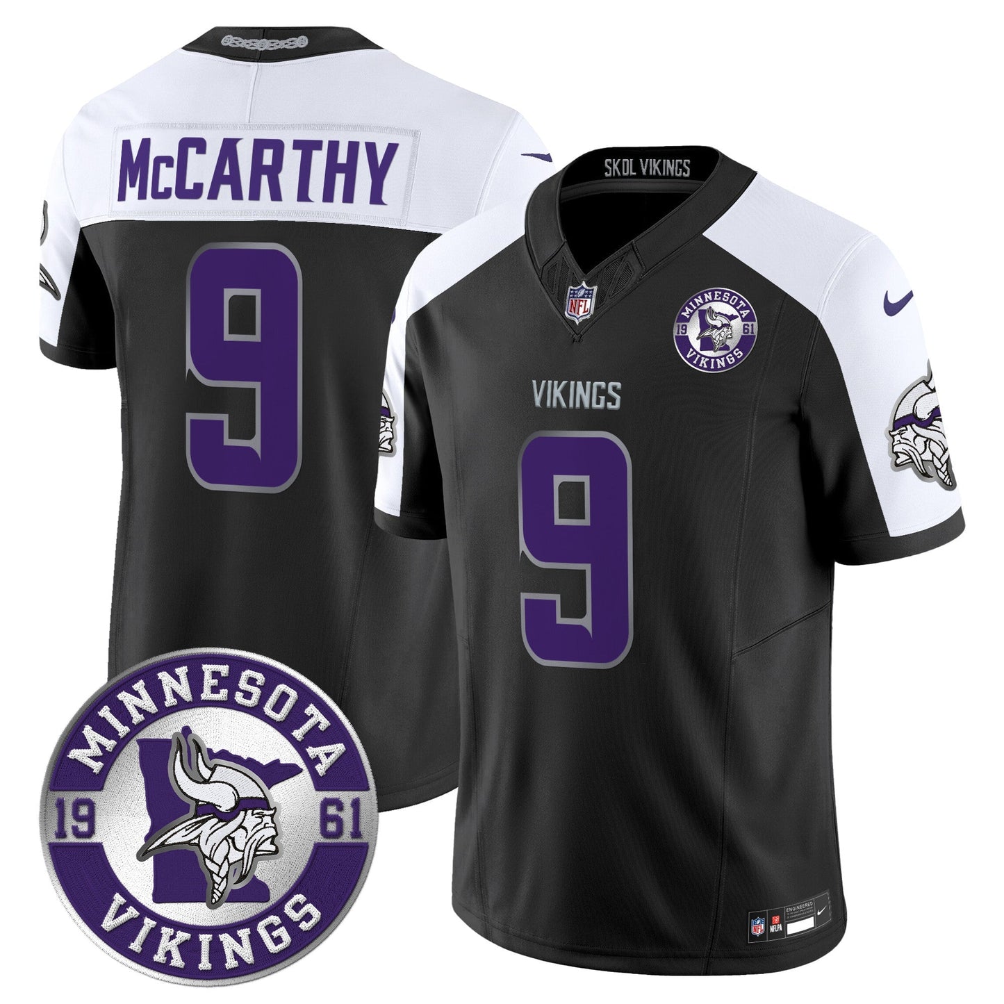 Men's Minnesota Vikings 2024 Vapor Limited Jersey - Est. 1961 Patch - All Stitched