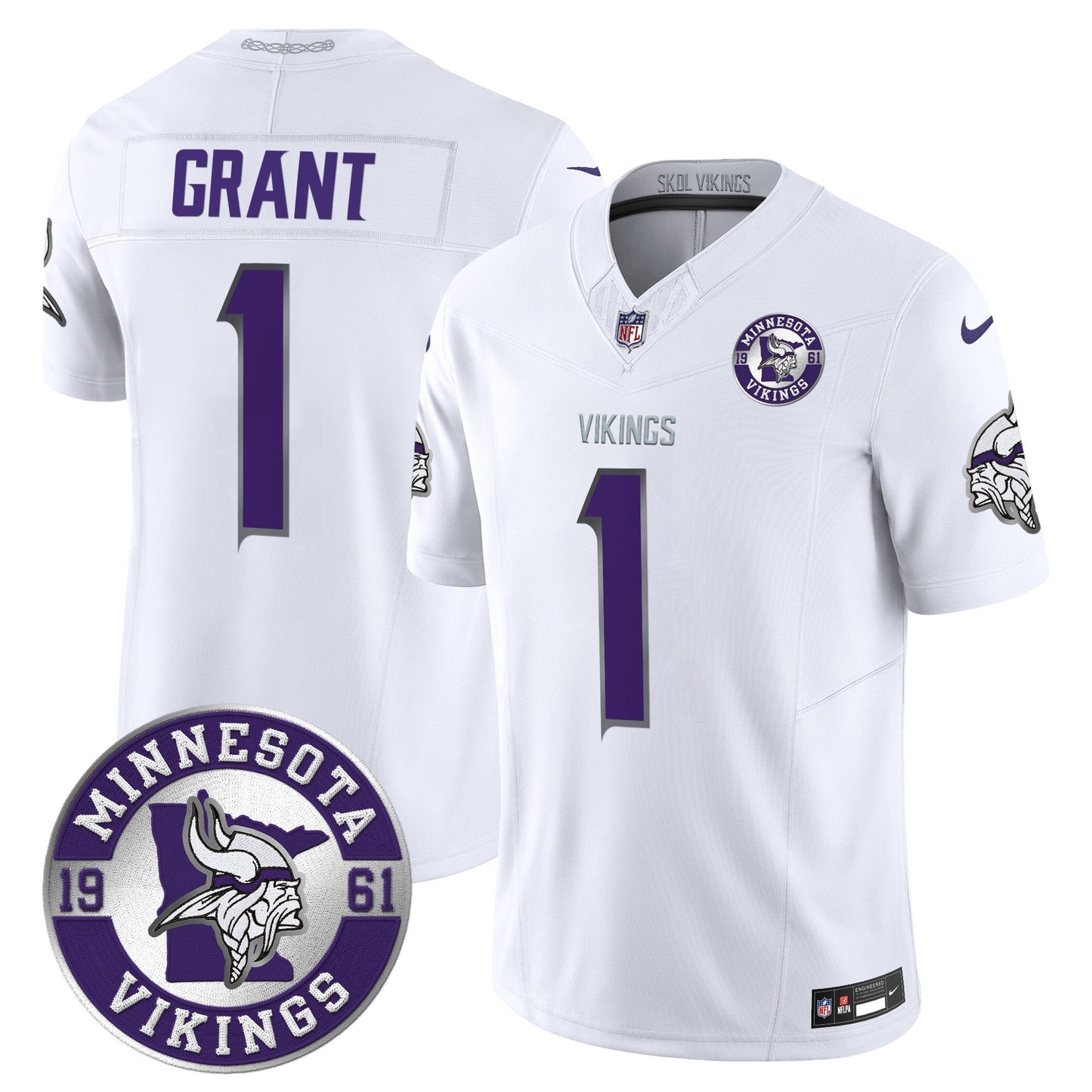 MIN King Of The North Patch Vapor Limited Jersey - Est. 1961 Patch - All Stitched