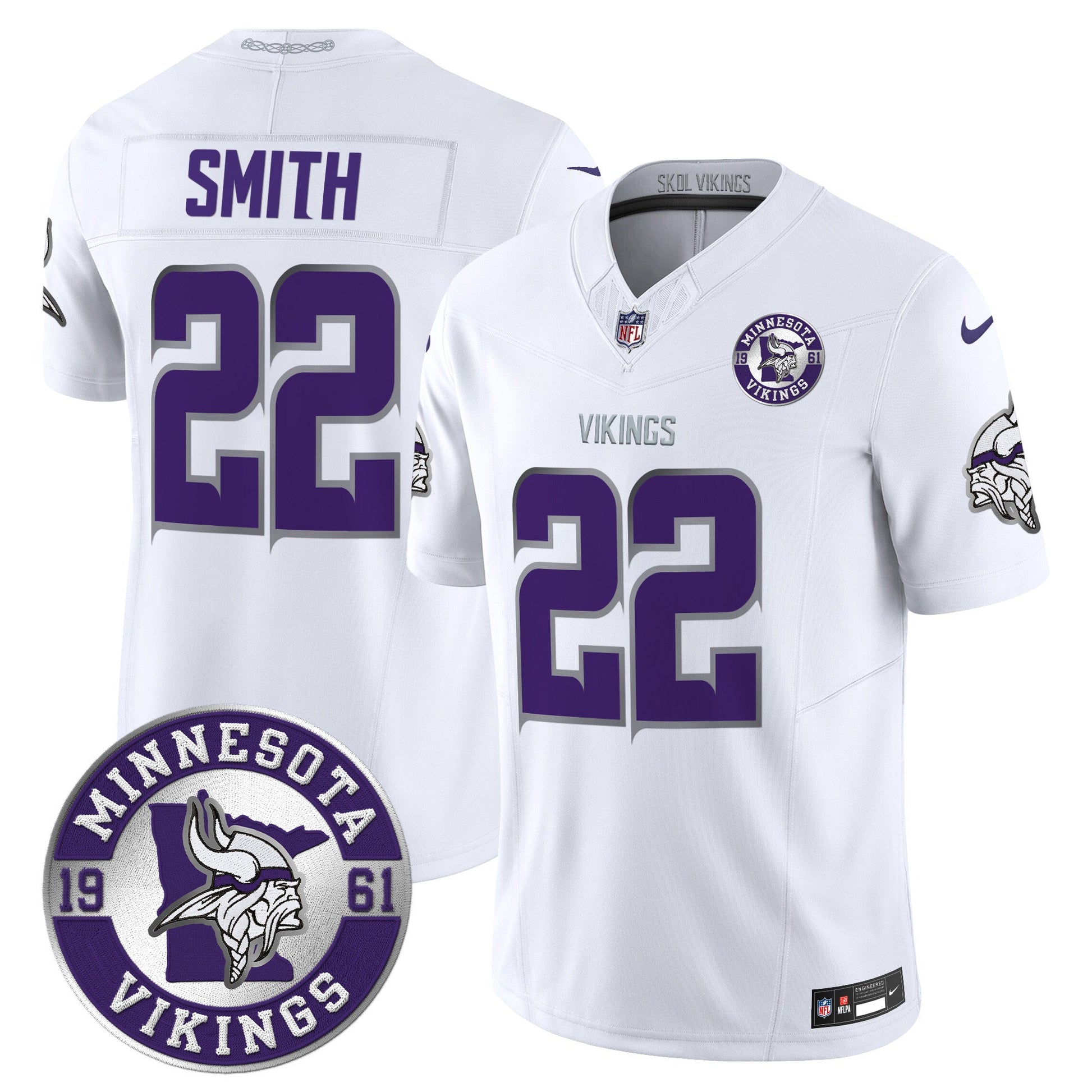 Men's Minnesota Vikings 2024 Vapor Limited Jersey V2 - Est. 1961 Patch - All Stitched