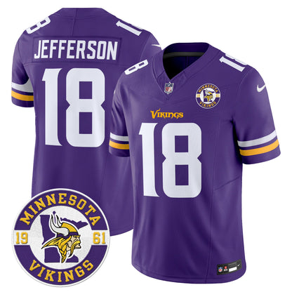 Men's Minnesota Vikings 2024 Vapor Limited Jersey V2 - Est. 1961 Patch - All Stitched